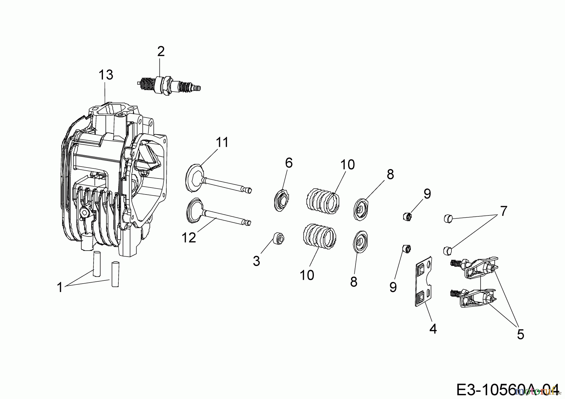  MTD-Engines Vertical 9Q78XU 752Z9Q78XU  (2018) Cylinder head right hand