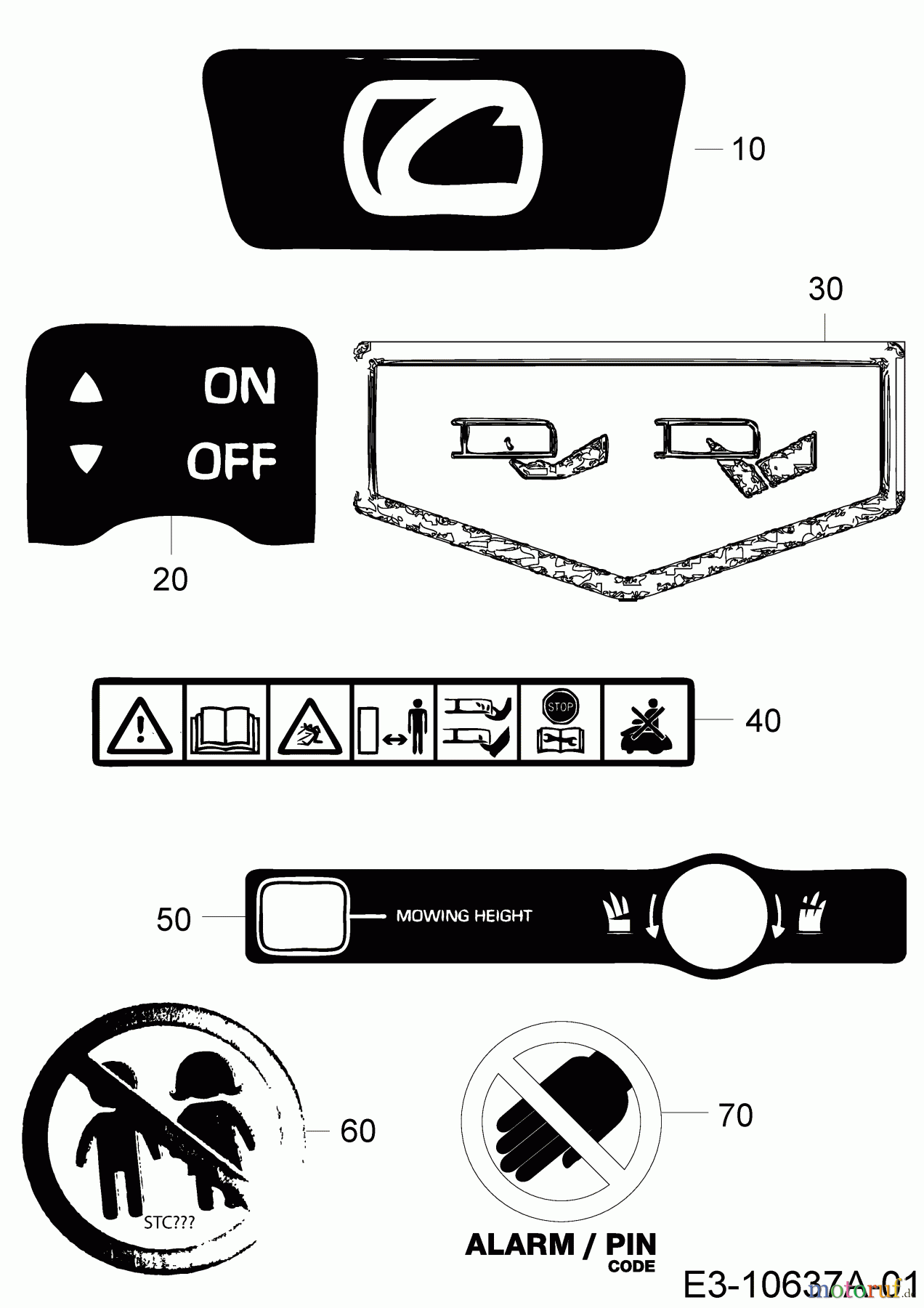  Cub Cadet Robotic lawn mower XR3 3000 22ASBAAD603  (2018) Labels