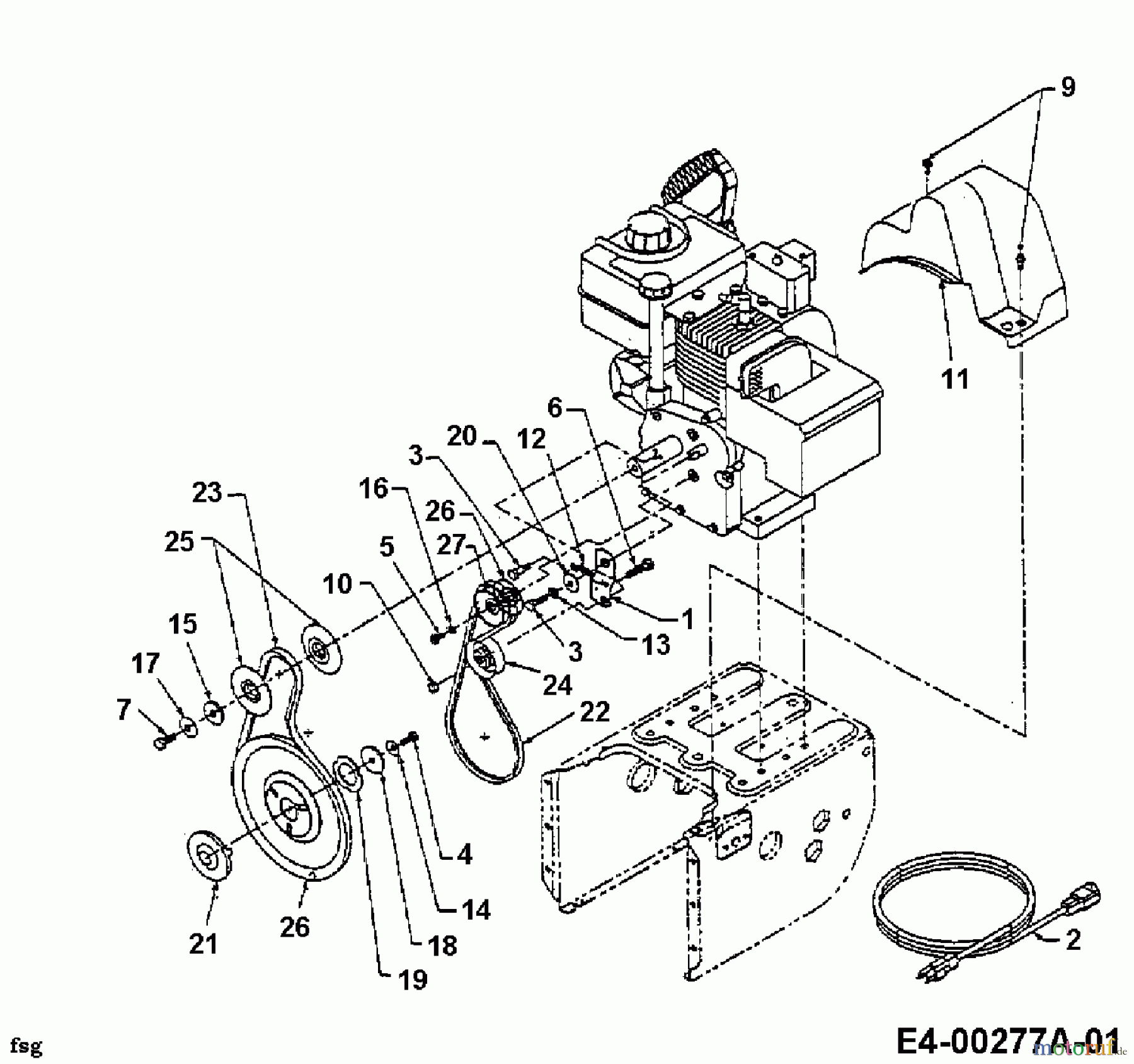  MTD Snow throwers 611 D 31A-611D678  (1998) Drive system, Milling drive