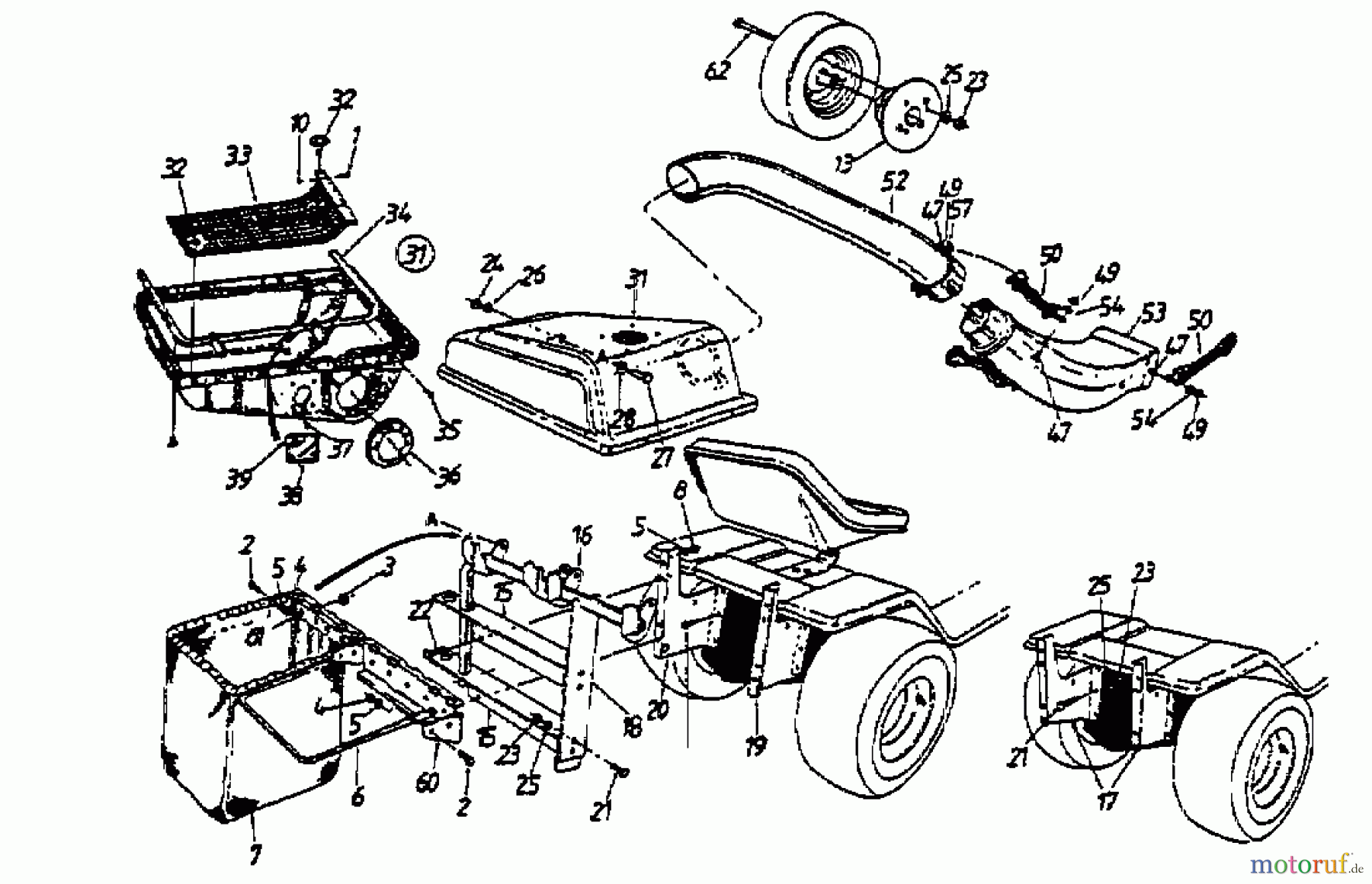  MTD Accessories Accessories garden and lawn tractors Grass catcher for 600 series boxframe with mowing deck F (38