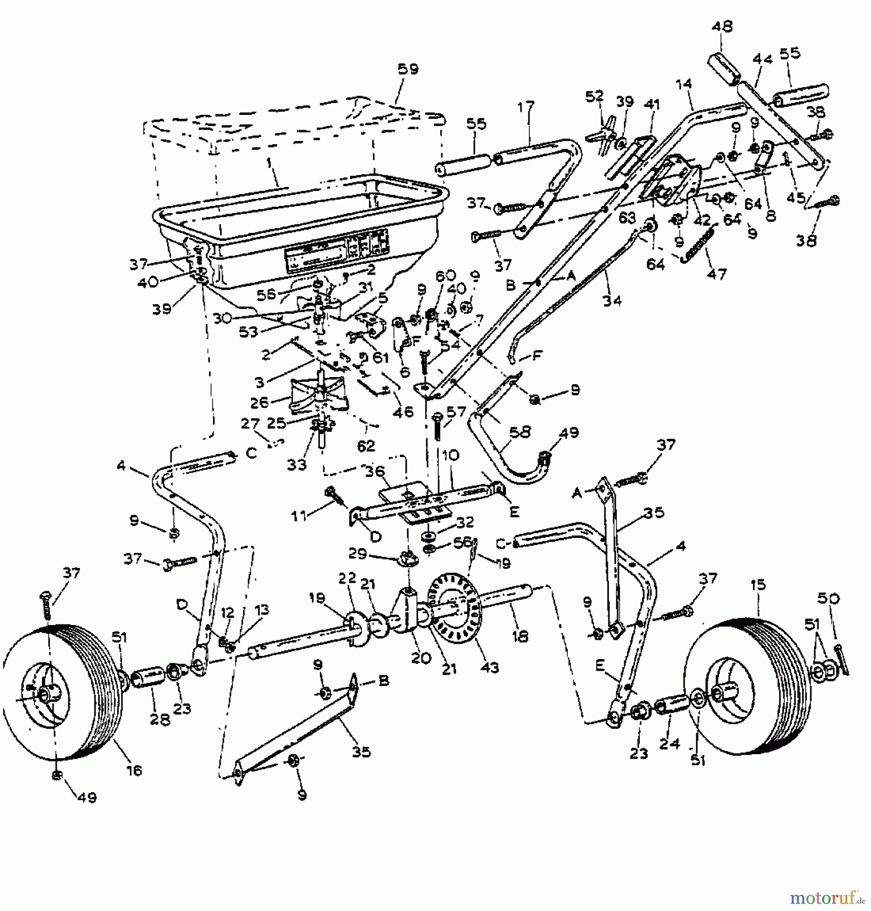  MTD Accessories Accessories hand held machines Spreader 45-02101  (190-454-000) 190-454-000  (1999) Basic machine