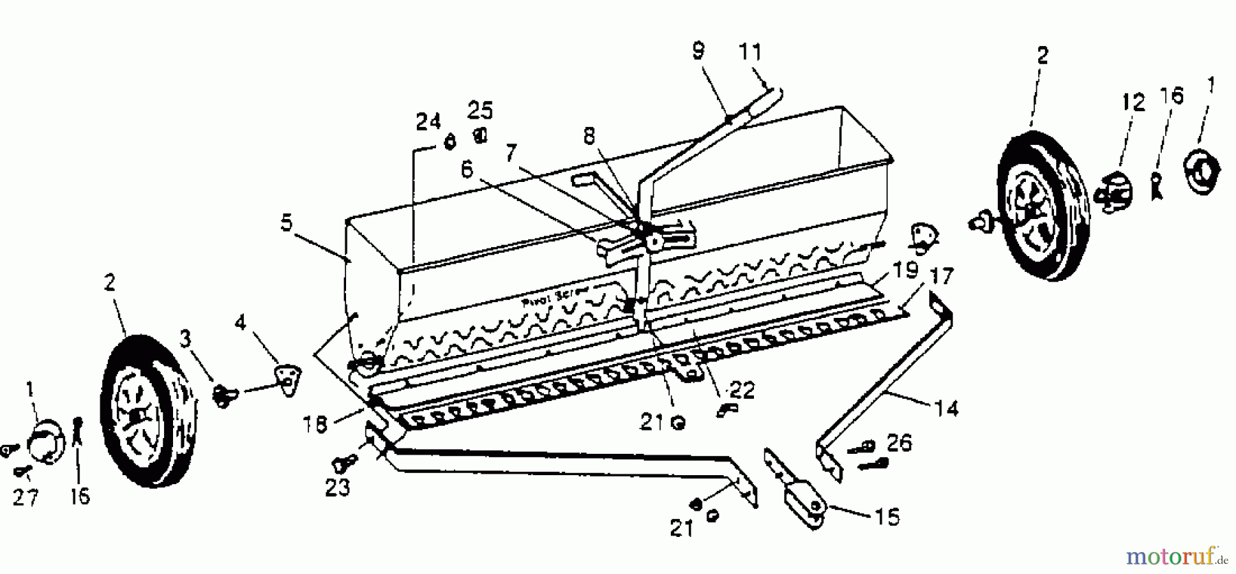  MTD Accessories Accessories garden and lawn tractors Spreader 45-0212  (190-457-000) 190-457-000  (1999) Basic machine