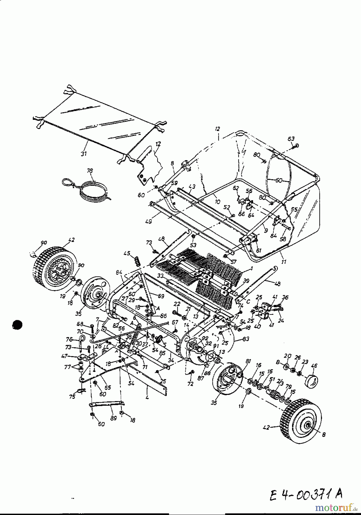  MTD Accessories Accessories garden and lawn tractors Sweeper 45-02211  (190-145-000) 190-145-000  (1998) Basic machine