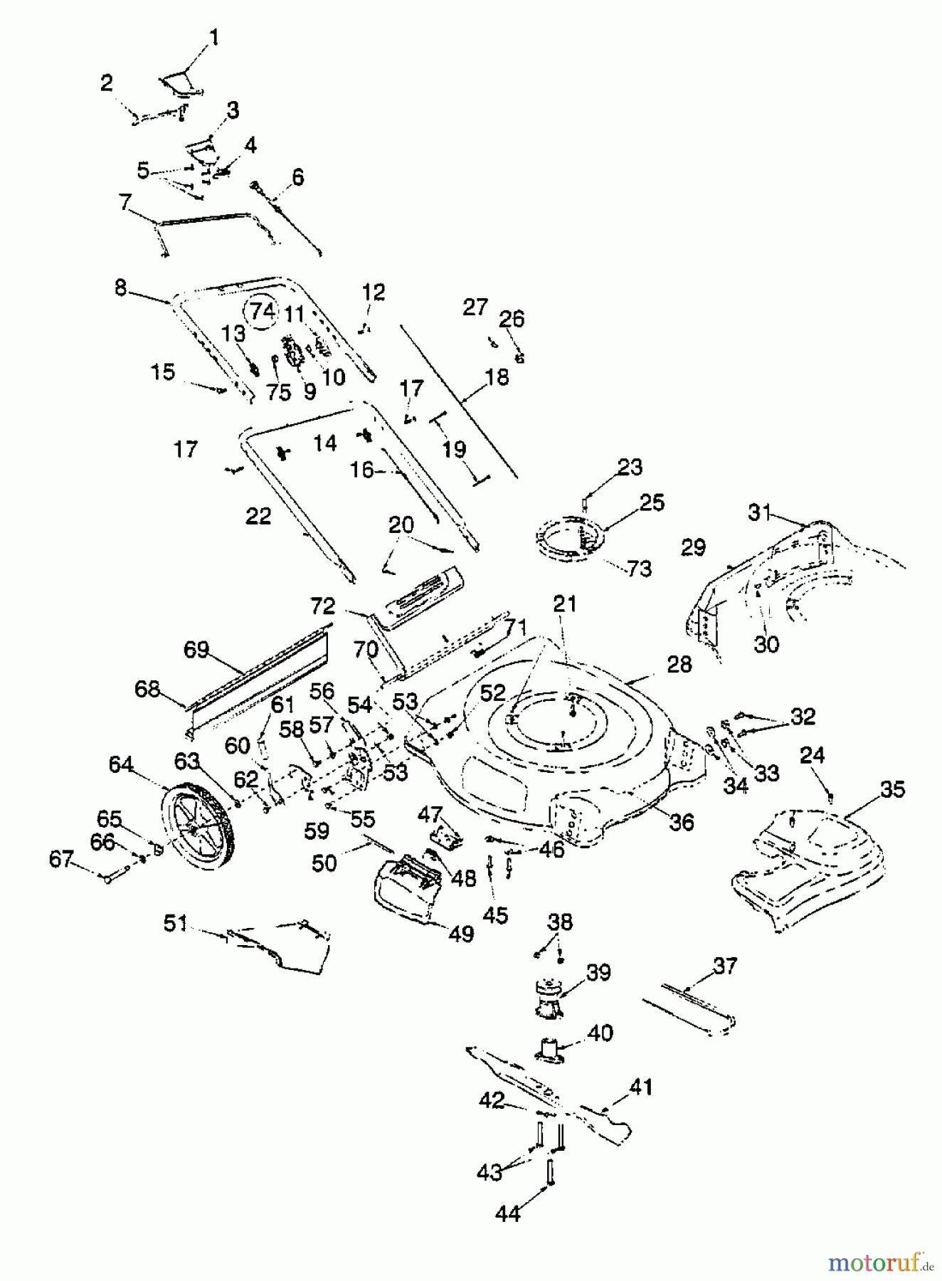  Bricobi Petrol mower self propelled BT 5300 HW 12A-568C601  (1998) Basic machine