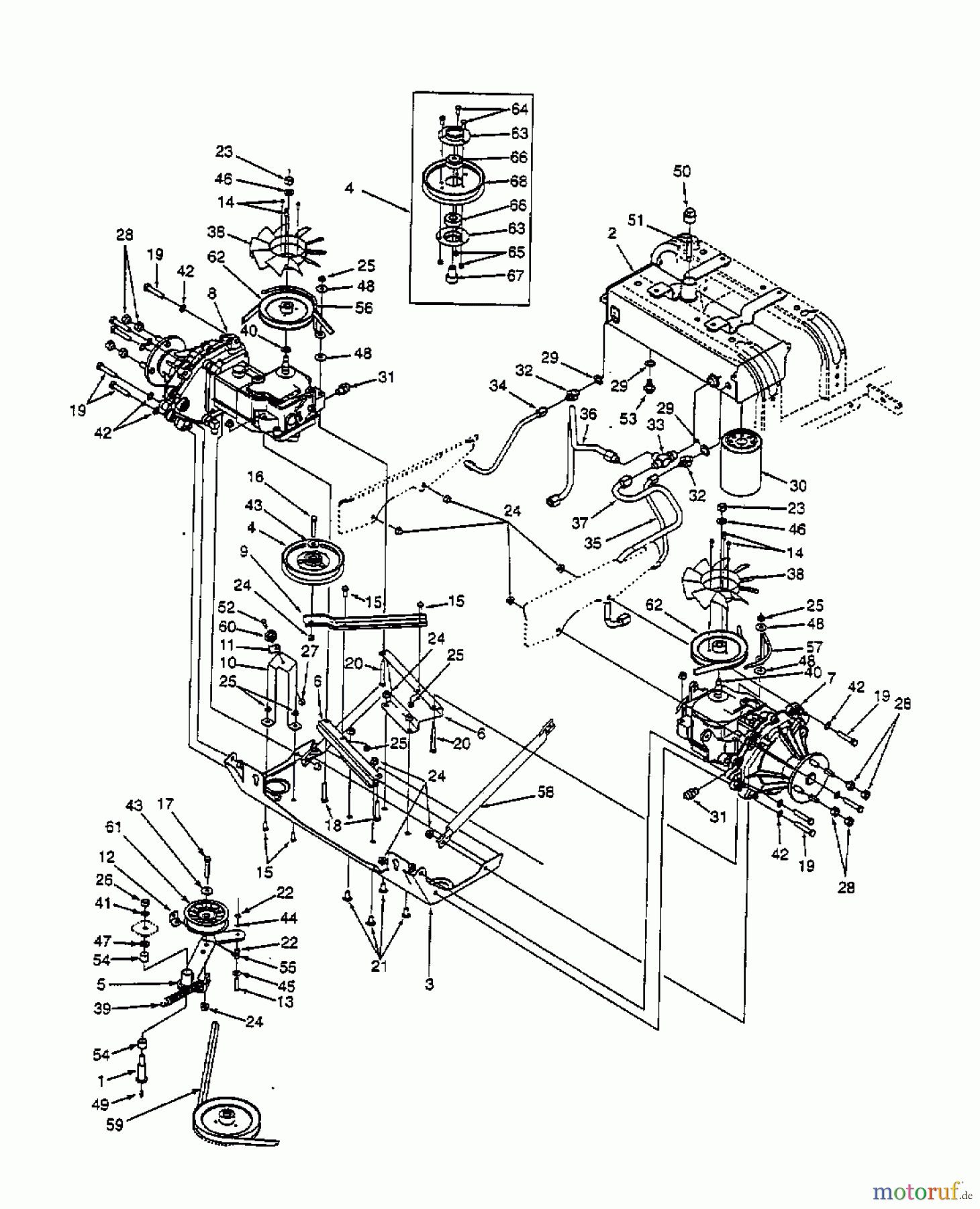  White Zero Turn 48-Z 53BA1A6M679  (1998) Hydrostatic gearbox