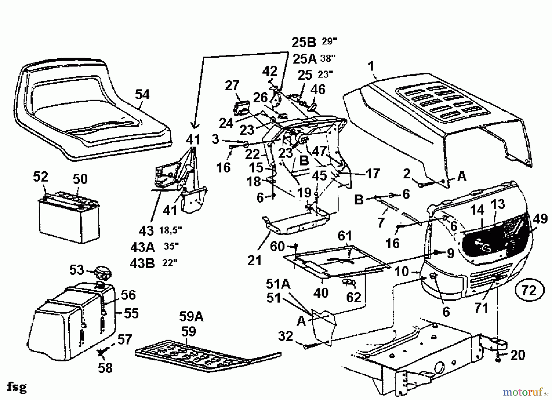  Mastercut Lawn tractors 145/102 H 13AP792N659  (1999) Dashboard, Engine hood, Fender