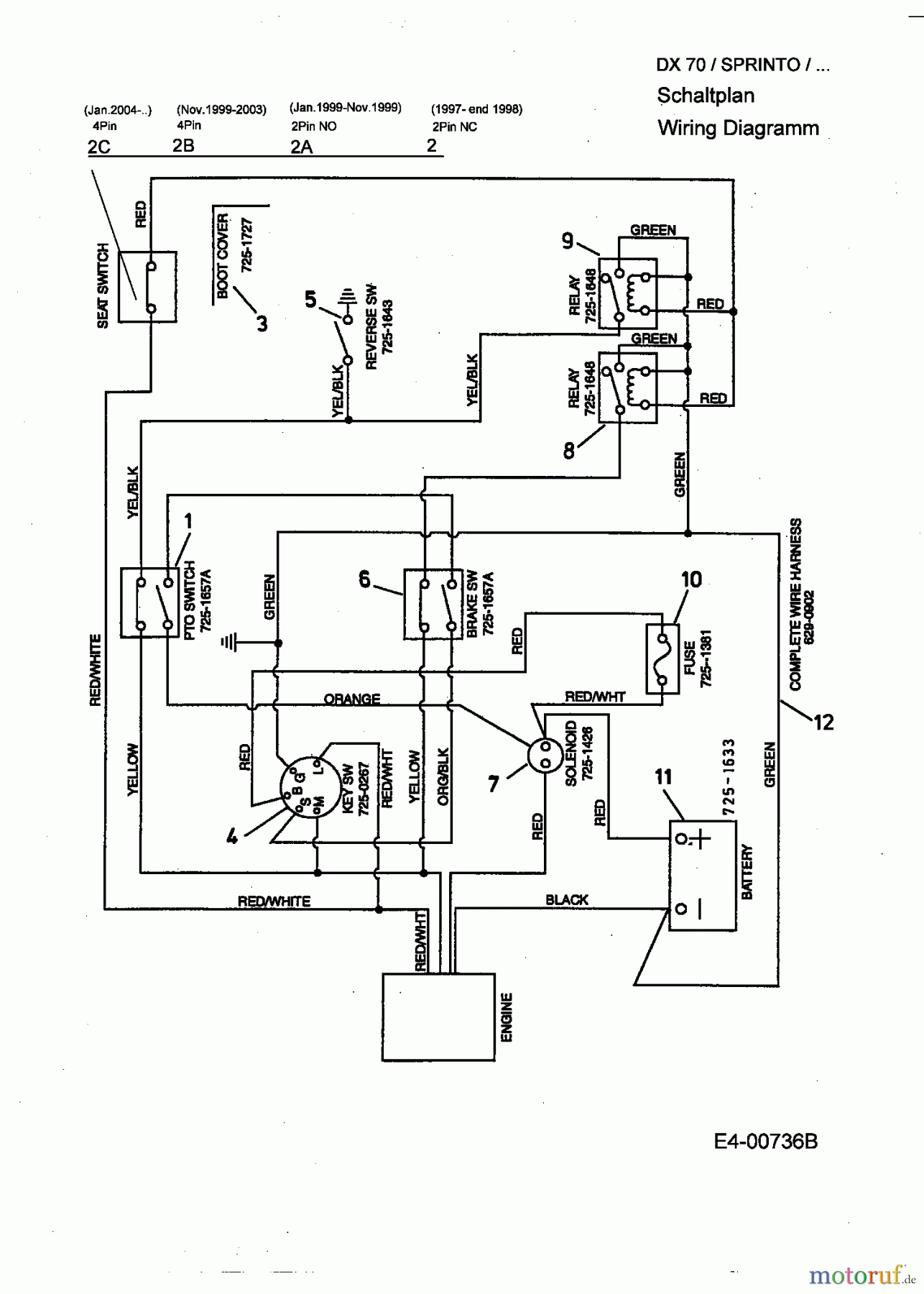  Lawnflite Lawn tractors 503 13A-312-611  (2002) Wiring diagram