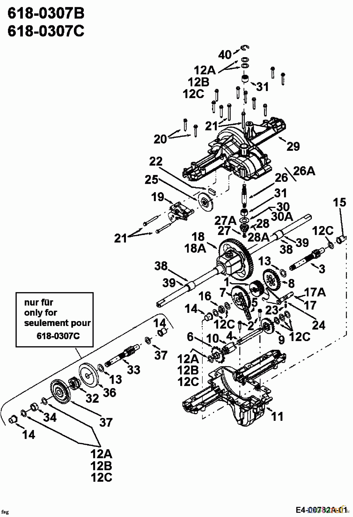  Yard-Man Lawn tractors AH 6180 13AT604H643  (2002) Gearbox