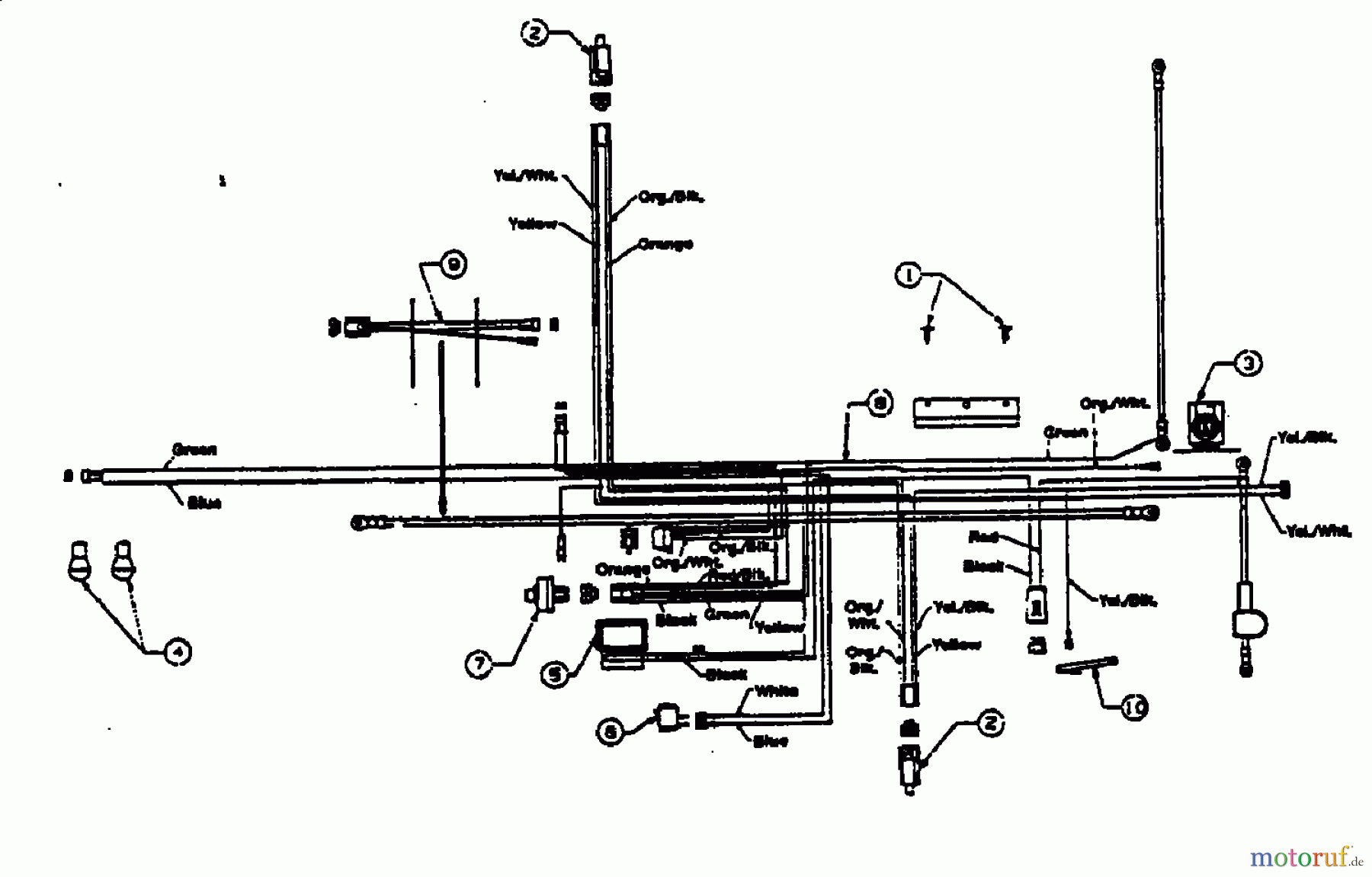  MTD Lawn tractors B/180 13AQ675G661  (1999) Wiring diagram Kohler