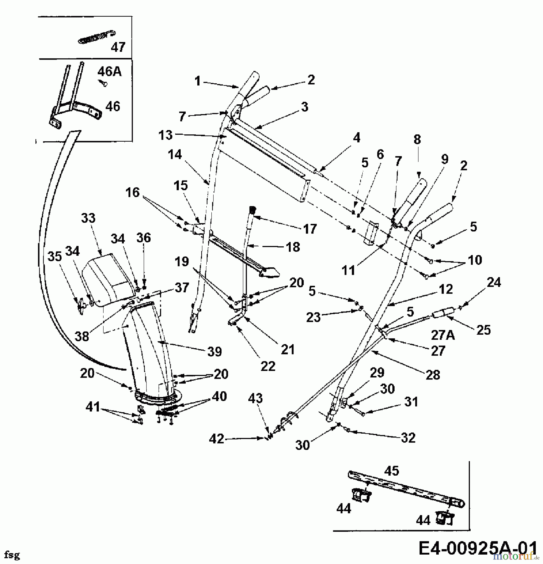  MTD Snow throwers 641 E 31A-641E678  (2000) Handle