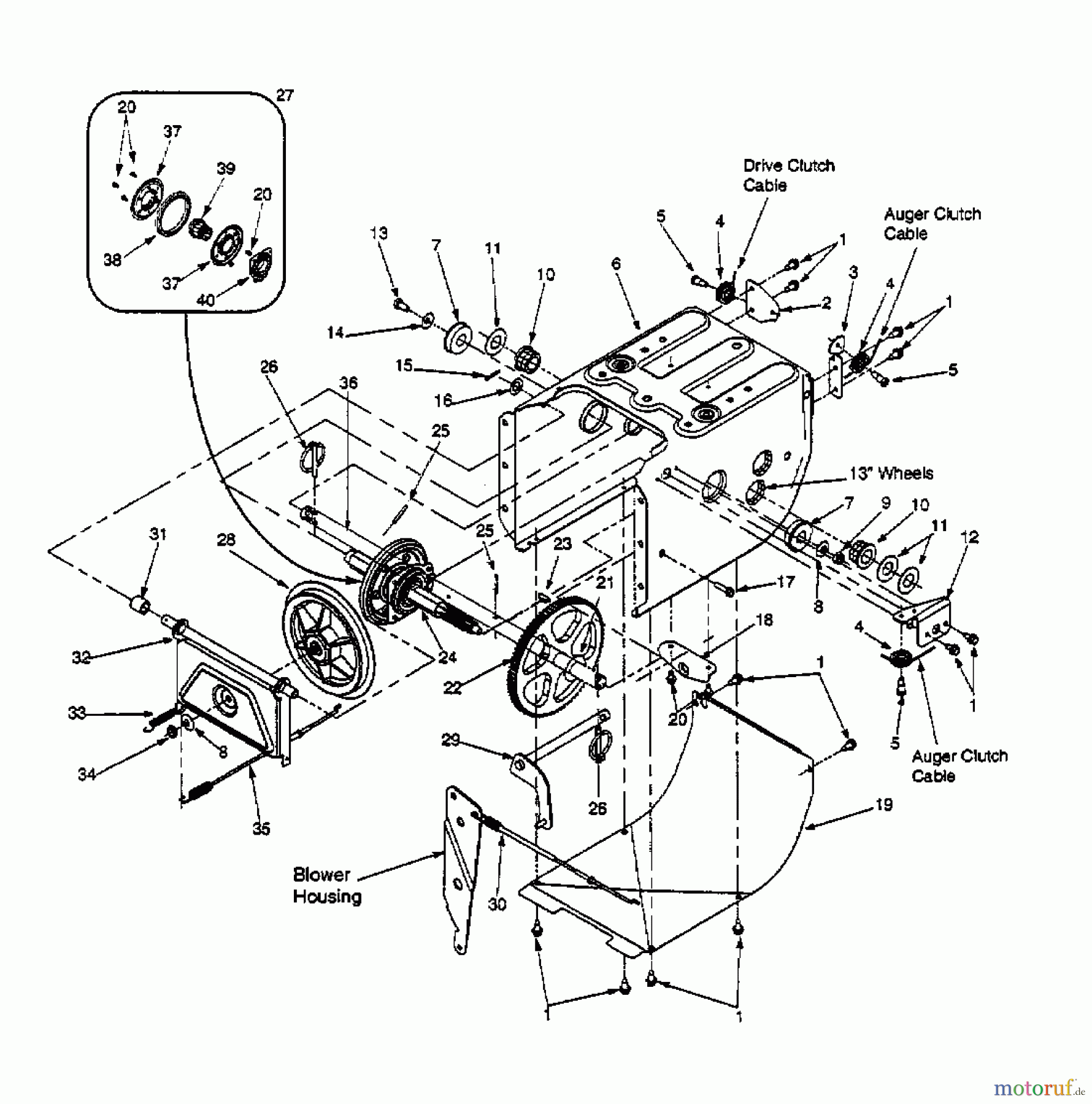  MTD Snow throwers 641 E 31A-641E678  (2000) Drive system