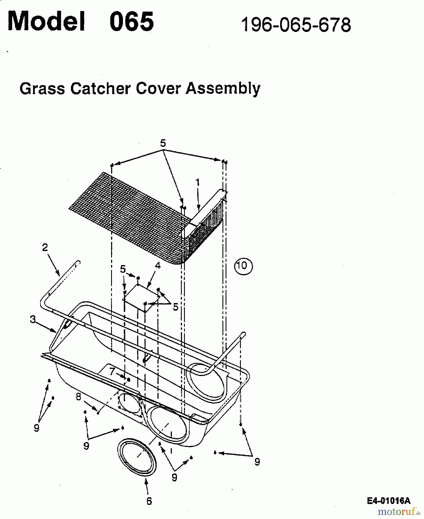  MTD Accessories Accessories garden and lawn tractors Grass catcher for 400 series 196-065-600  (2000) Cover grass bag