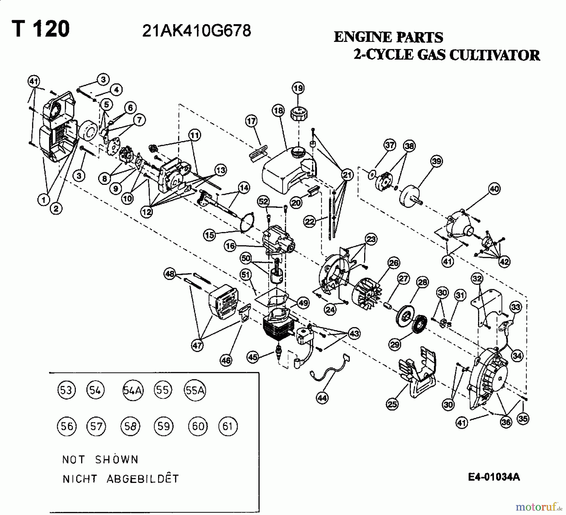  MTD untill 2011 Tillers T 120 21AK410G678  (2002) Engine