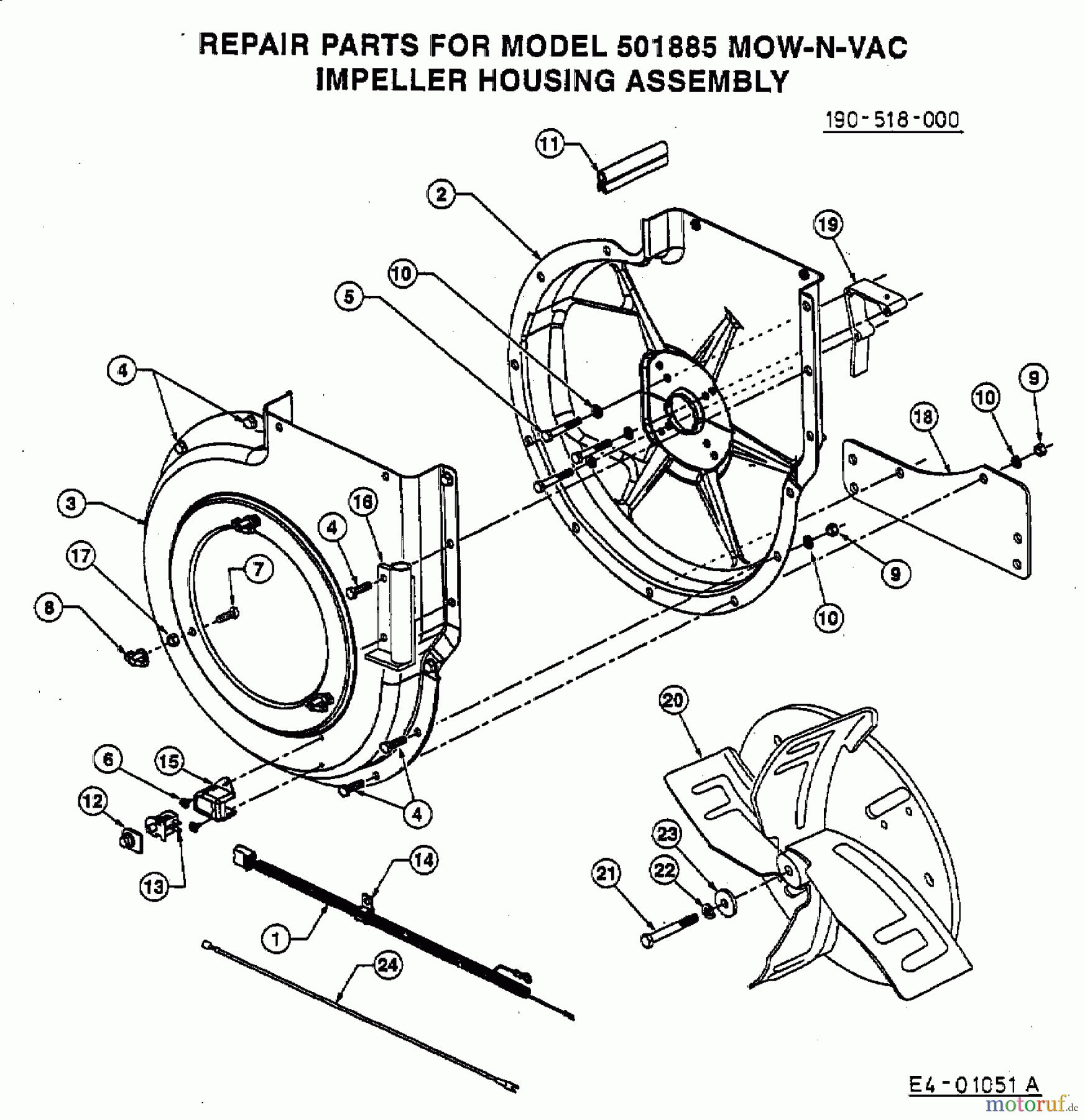  MTD Accessories Accessories garden and lawn tractors Blower Mow-Vac 45-01884  (2003) Blower device