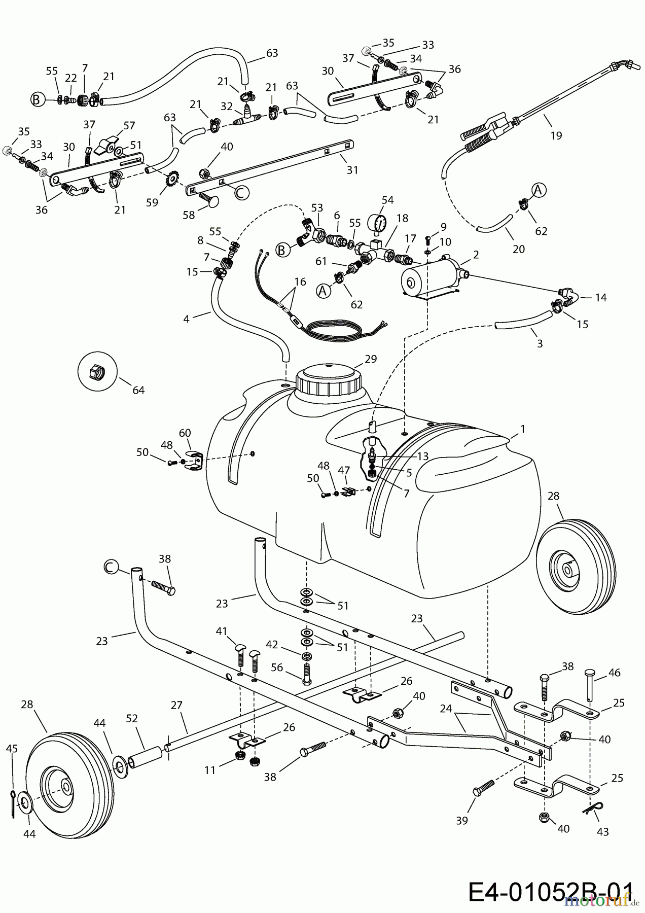  MTD Accessories Accessories garden and lawn tractors Sprayer 45-02932  (190-537-000) 190-537-000  (2007) Basic machine