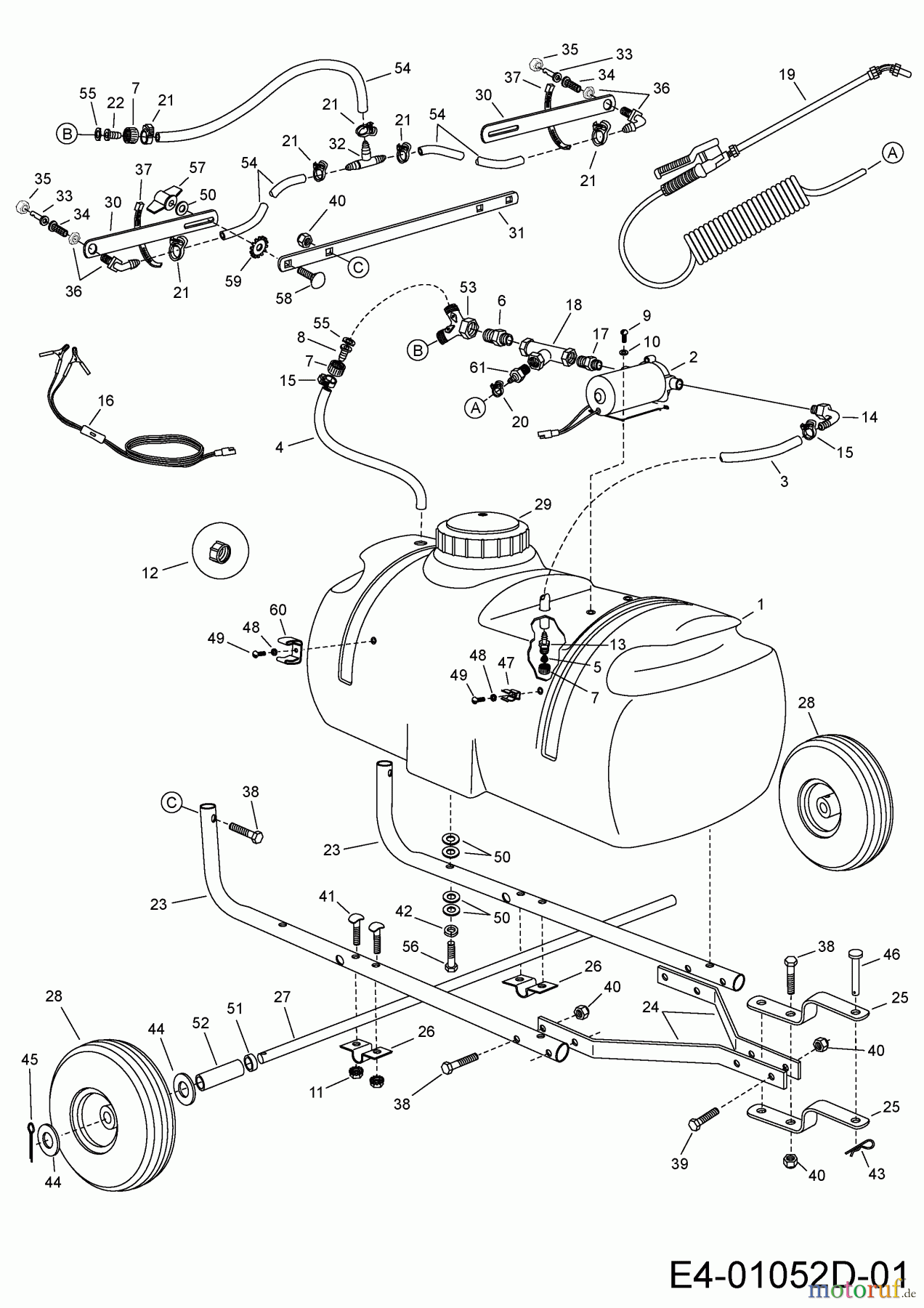  MTD Accessories Accessories garden and lawn tractors Sprayer 45-02934  (190-537-000) 190-537-000  (2013) Basic machine