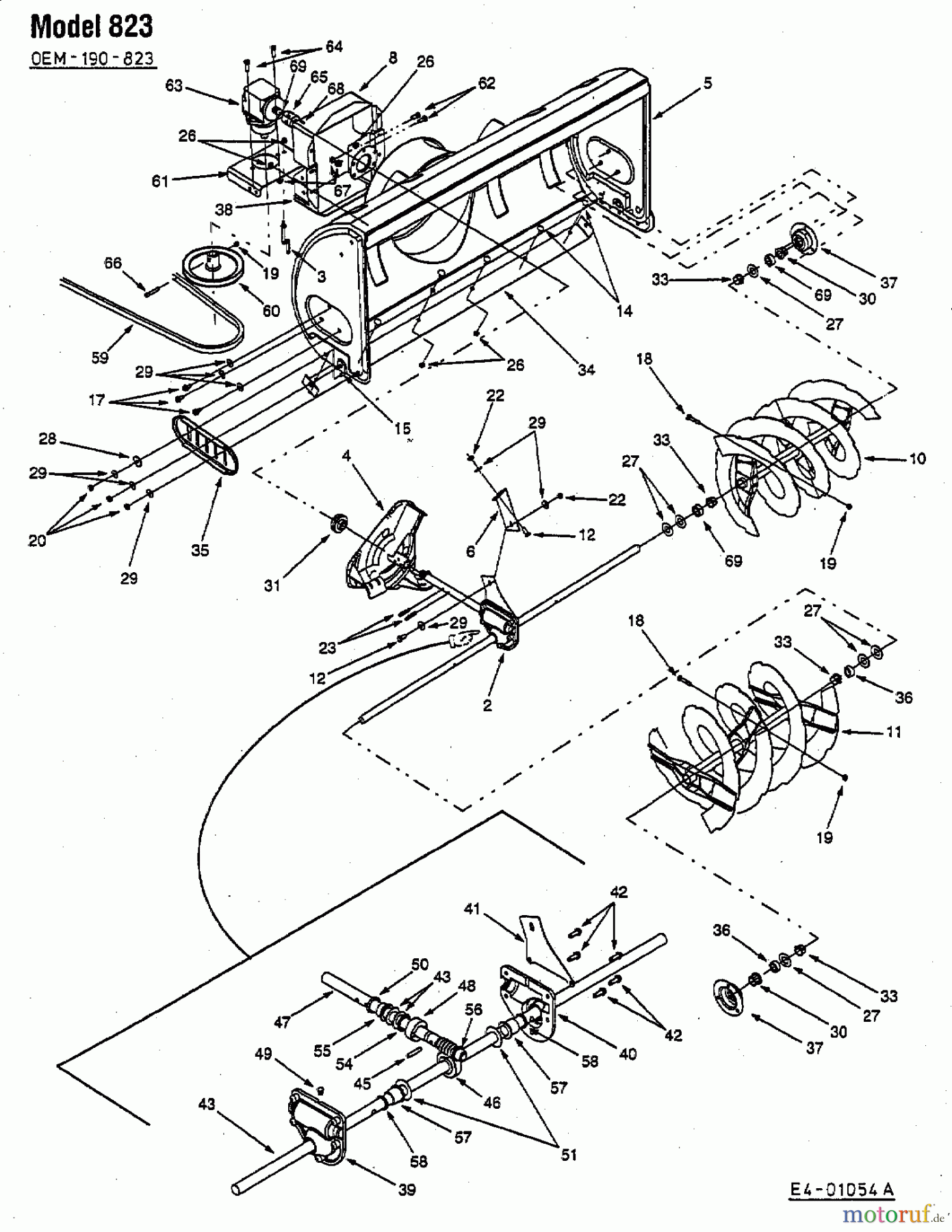  MTD Accessories Accessories garden and lawn tractors Snow throwers for 800 series (RT-99) OEM-190-823  (2003) Basic machine