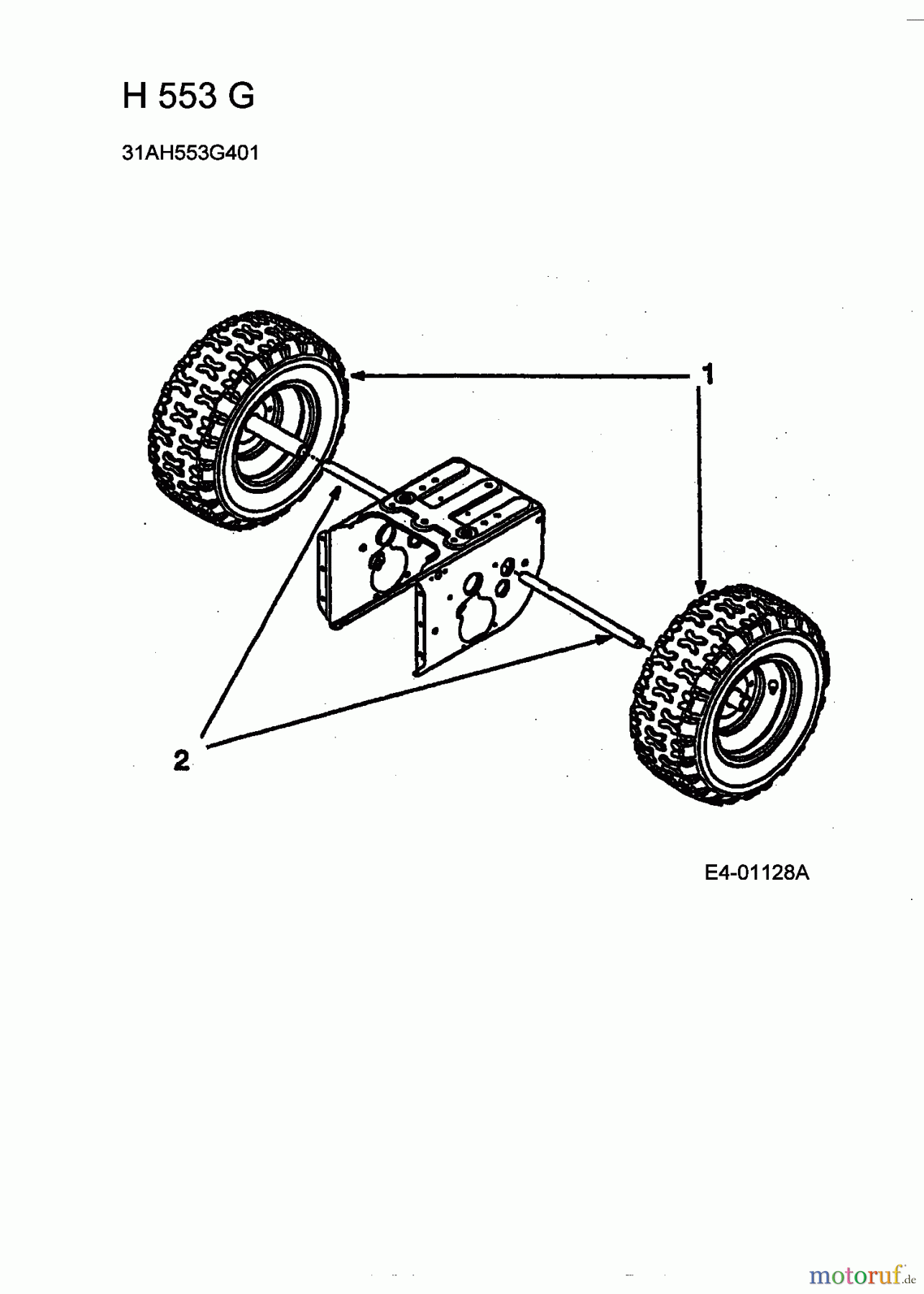  Yard-Man Snow throwers H 553 G 31AH553G401  (2002) Wheels