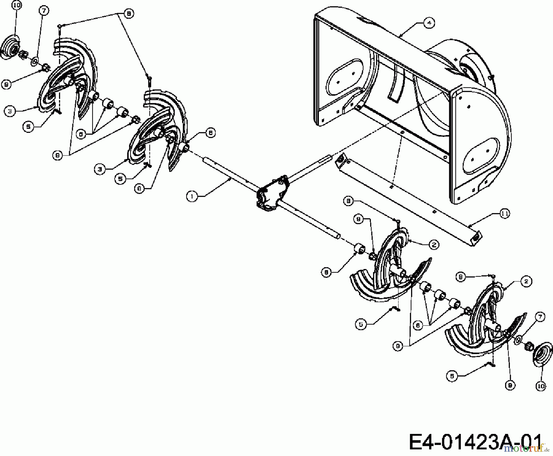  Yard-Man Snow throwers YM 7110 DET 31BY7R3G643  (2007) Auger housing