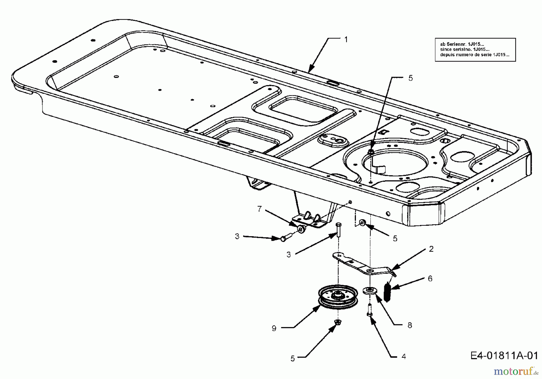  Cub Cadet Zero Turn RZT 50 17AA5D7P603  (2006) Frame, Tension pulley drive system