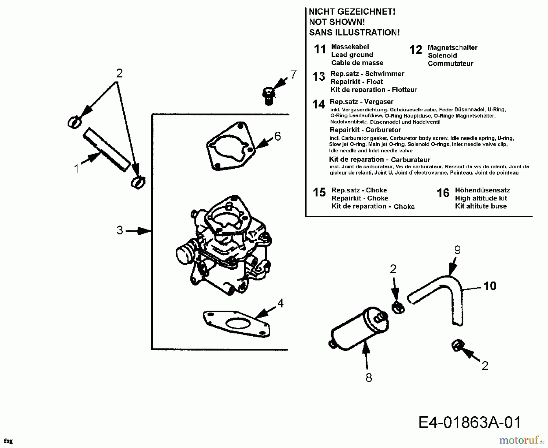  Cub Cadet Lawn tractors HDS 2205 13A-2D7-403  (2006) Carburetor