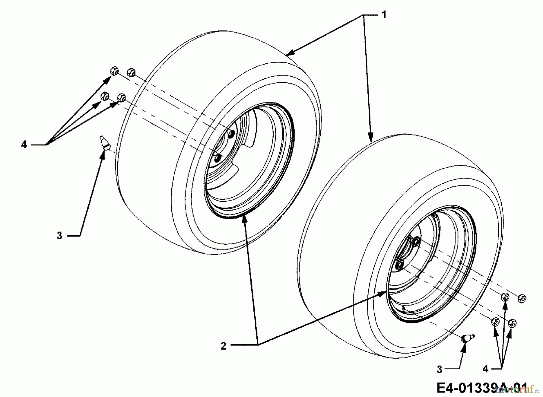  Cub Cadet Garden tractors HDS 3235 14B-692-603  (2007) Rear wheels 24x11