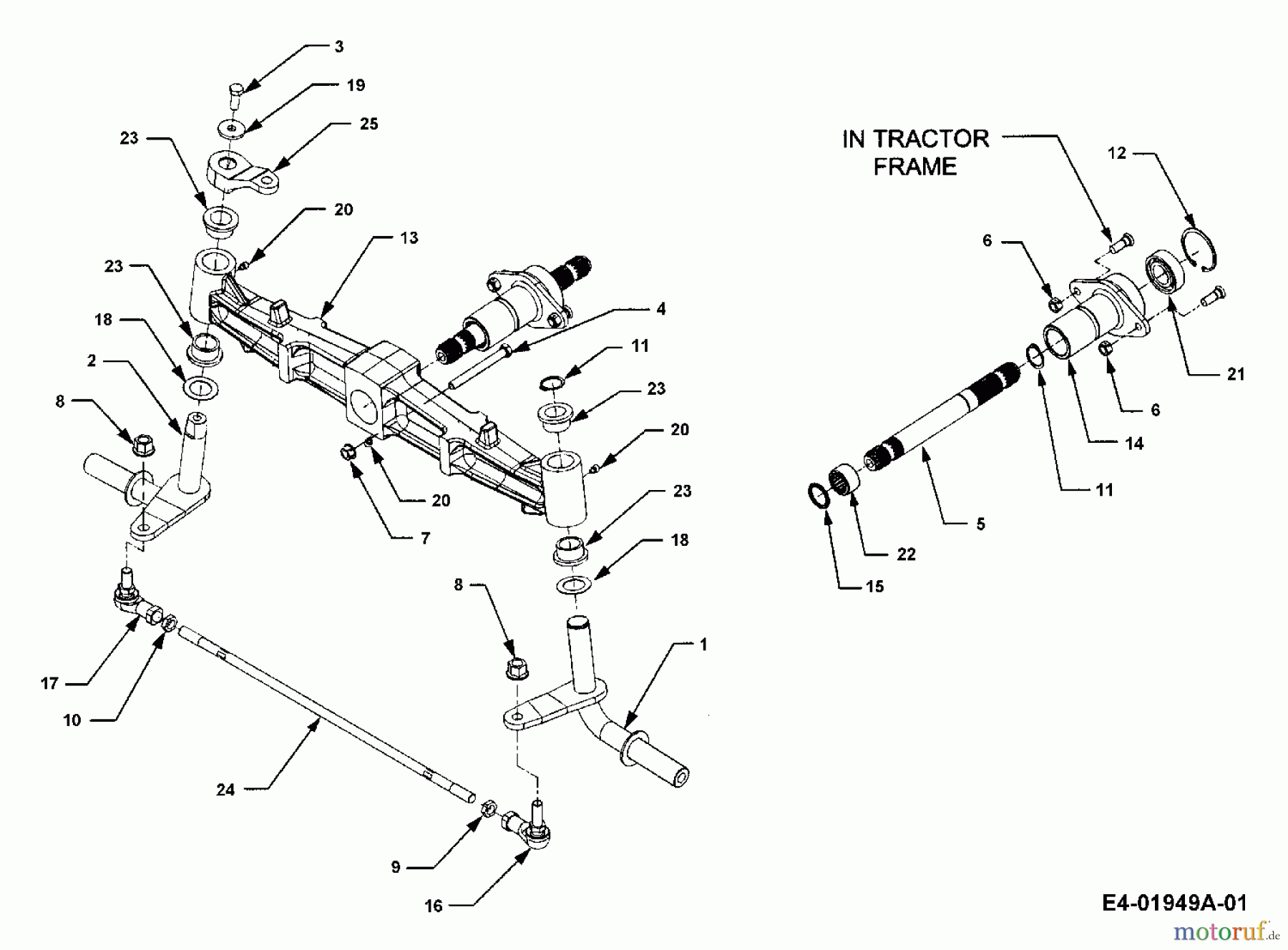  Cub Cadet Garden tractors HDS 3235 14A-672-603  (2002) Front axle