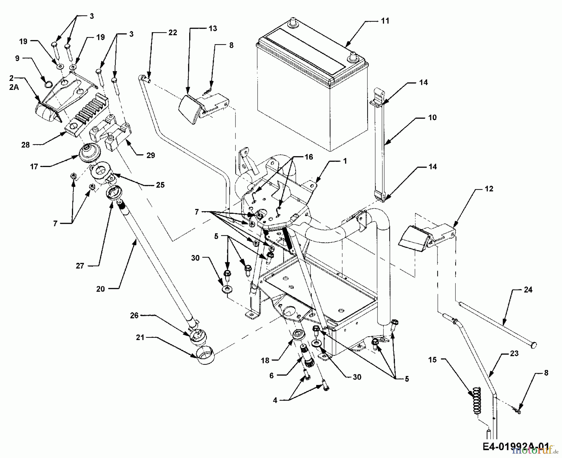  Cub Cadet Garden tractors HDS 3235 14B-676-603  (2000) Battery, Steering column