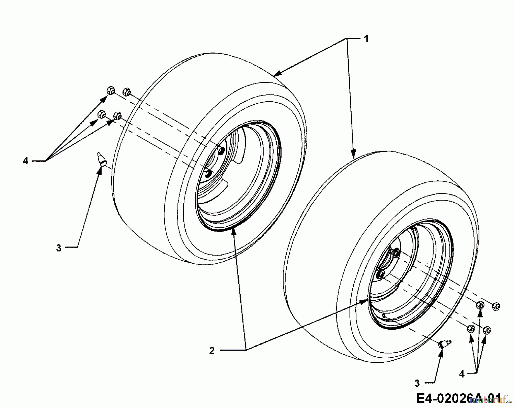  Cub Cadet Garden tractors HDS 3200 14A-652-603  (2001) Rear wheels 24x10.5