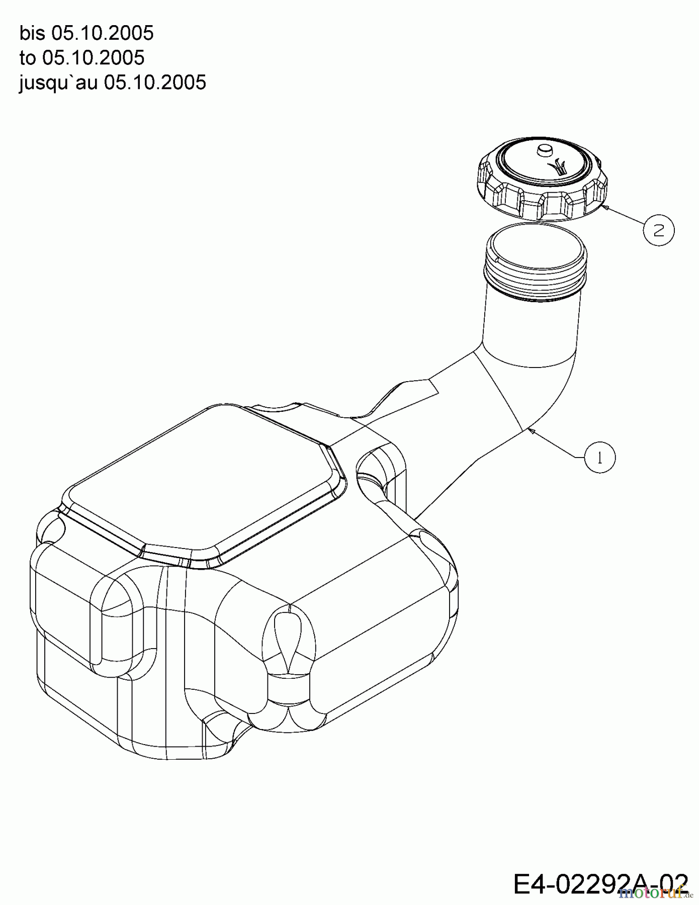  Cub Cadet Garden tractors GT 1223 14AP13CP603  (2005) Fuel tank to 05.10.2005