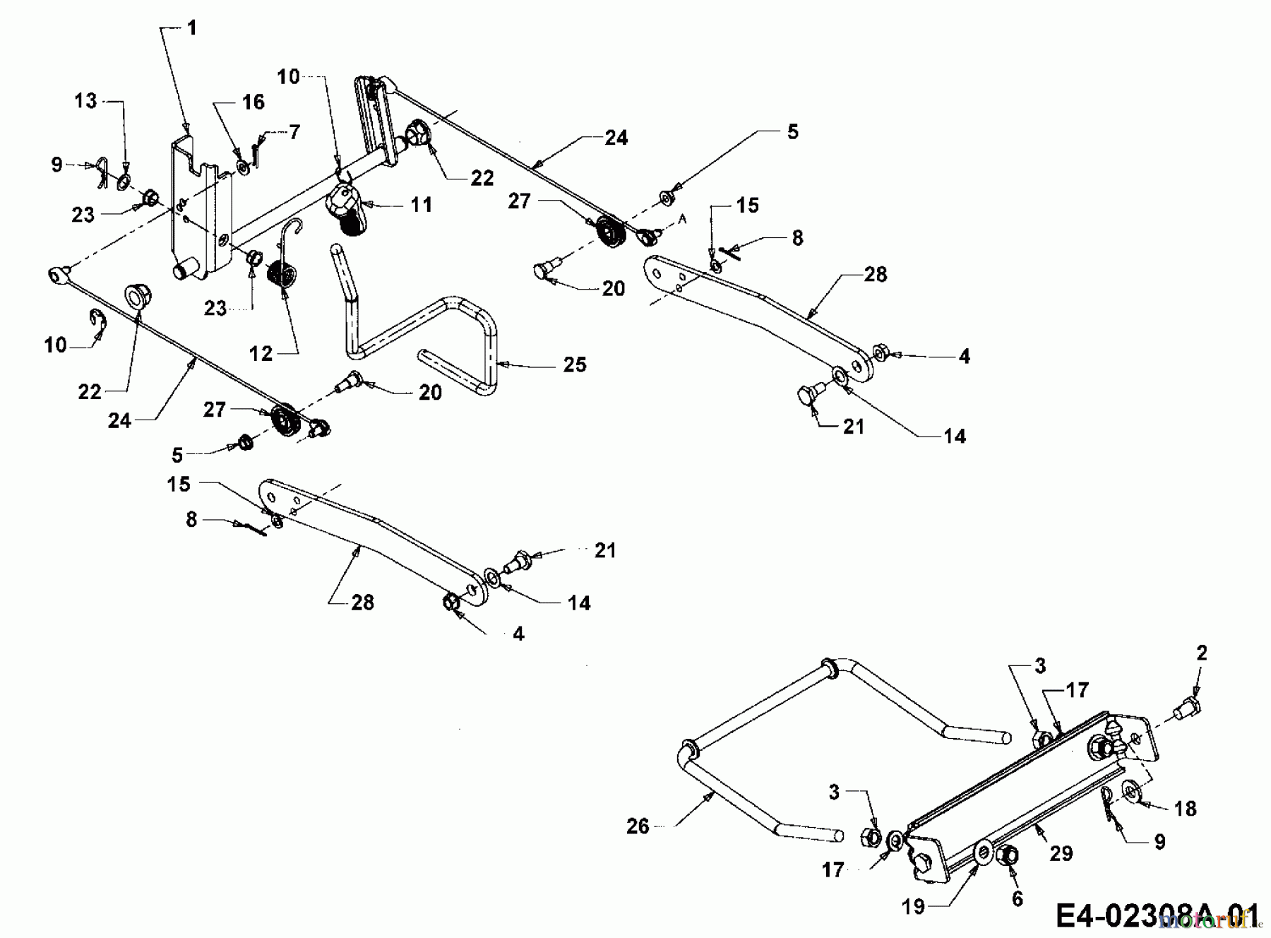  Cub Cadet Lawn tractors CC 1527 13A-241G603  (2003) Deck lift