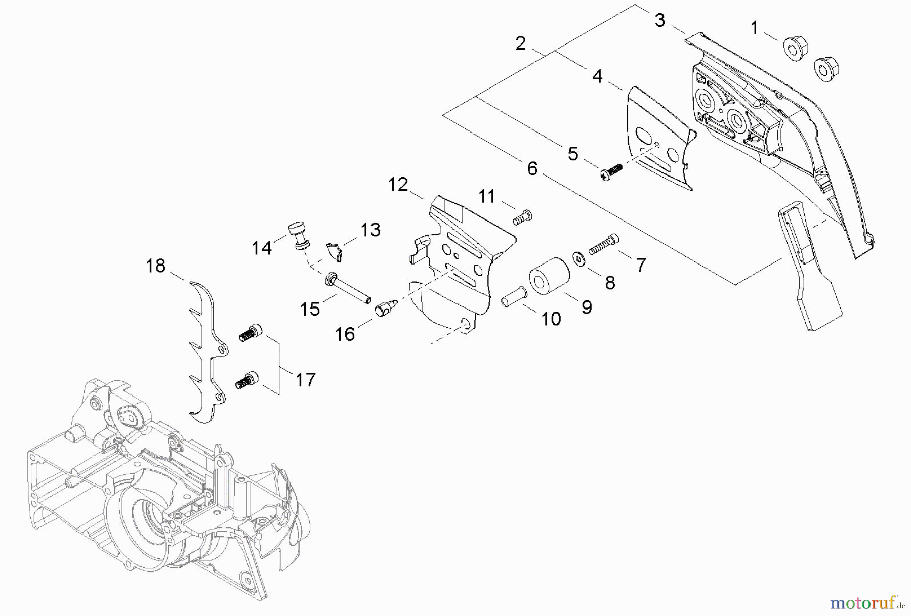  Echo Sägen, Kettensägen CS-500P - Echo Chainsaw, S/N: C19413001001 - C19413999999 Clutch Cover