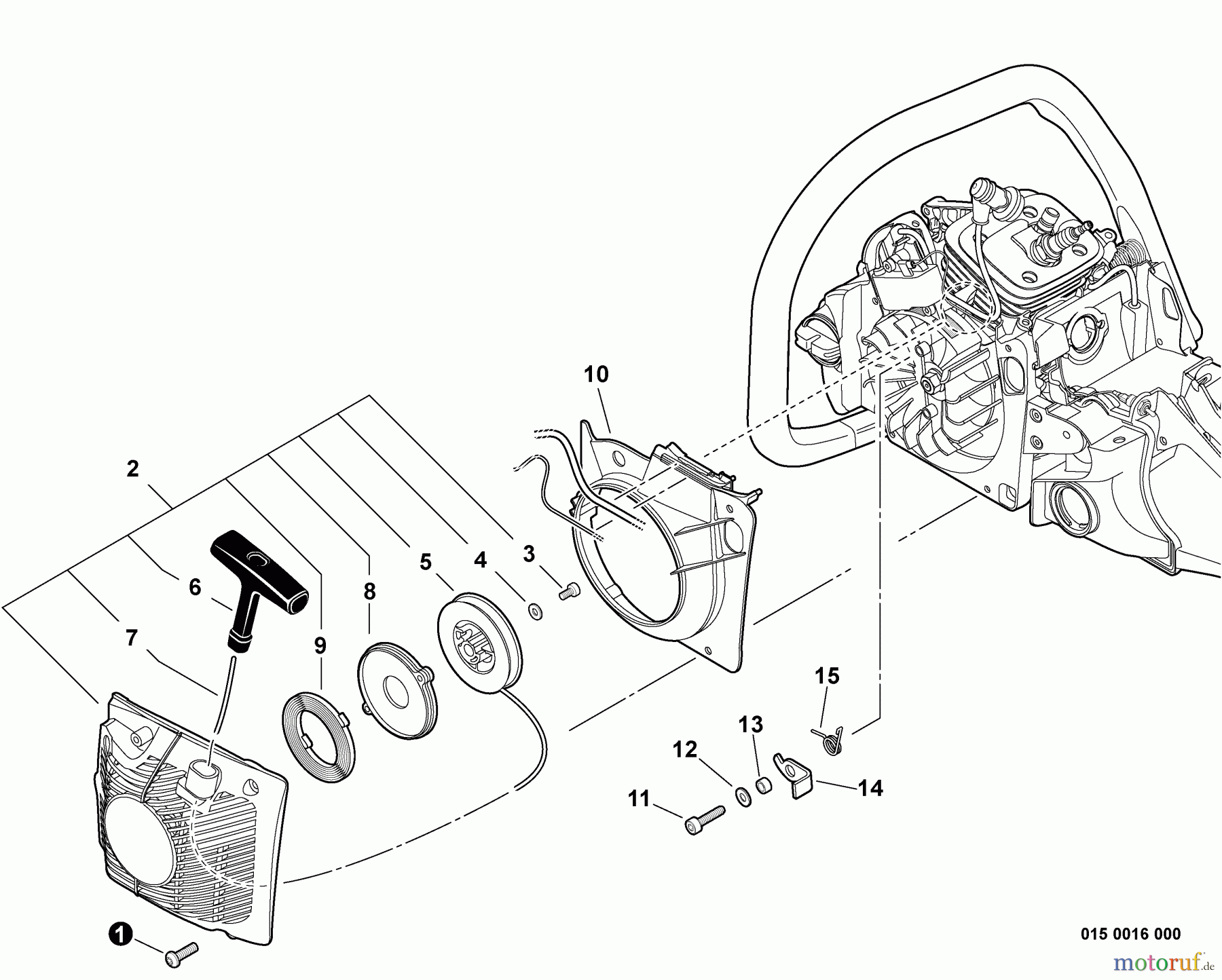  Echo Sägen, Kettensägen CS-600P - Echo Chainsaw, S/N: C22312001001 - C22312999999 Starter