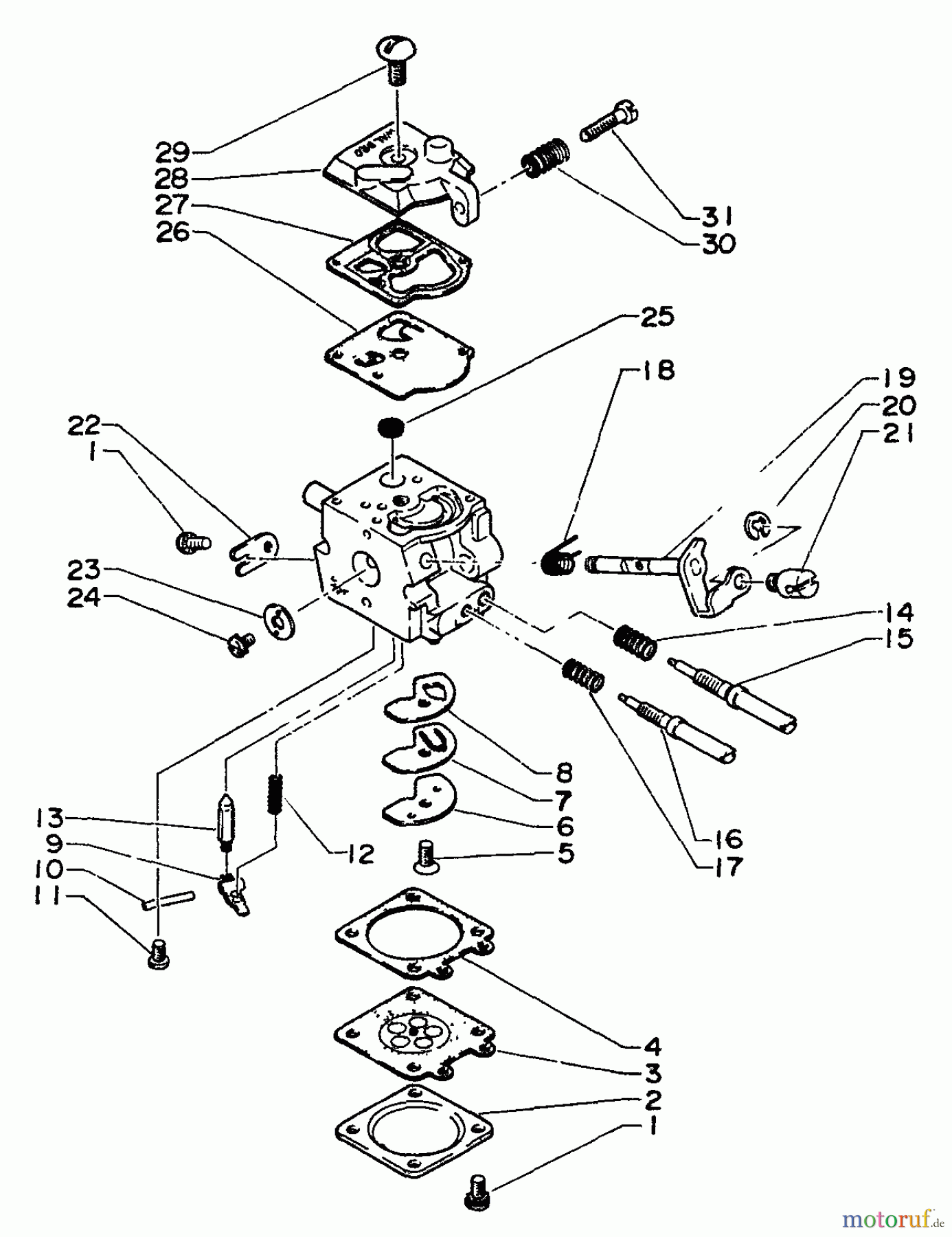  Echo Trimmer, Faden / Bürste GTL-140 - Echo String Trimmer, S/N: 0001001 - 0010204 Carburetor