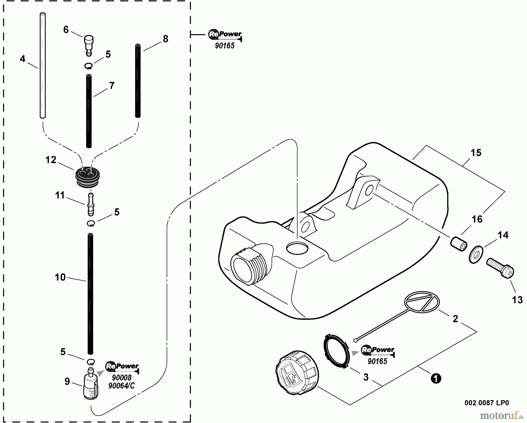  Echo Wasserpumpen WP-1000 - Echo Water Pump, S/N: W15103001001 - W15103999999 (Type 1E) Fuel System  S/N: W15103008720 - W15103999999