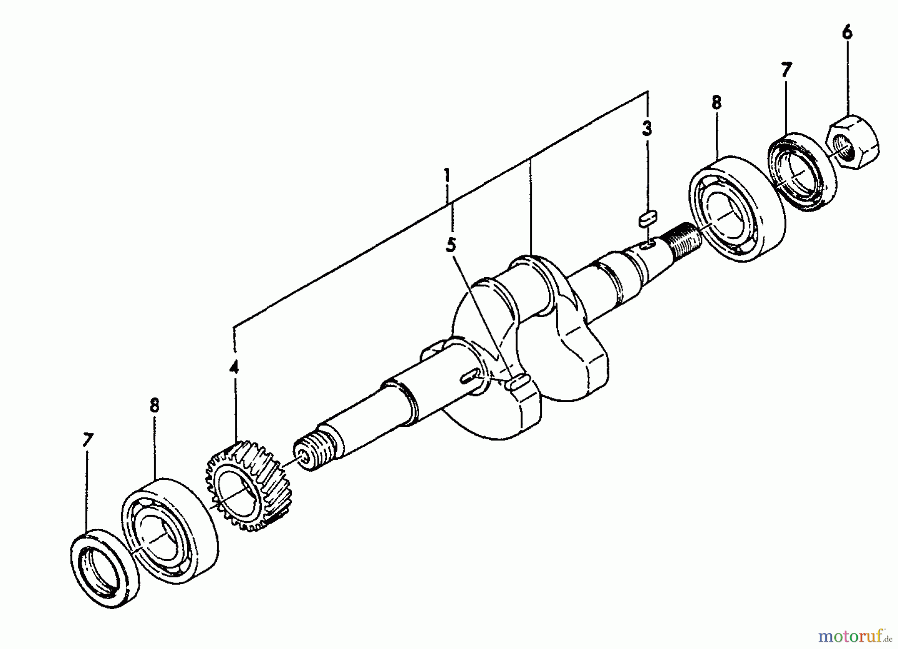  Echo Wasserpumpen WP-3000 - Echo Water Pump, S/N: F7299 - F9999 Crankshaft, Main Bearing