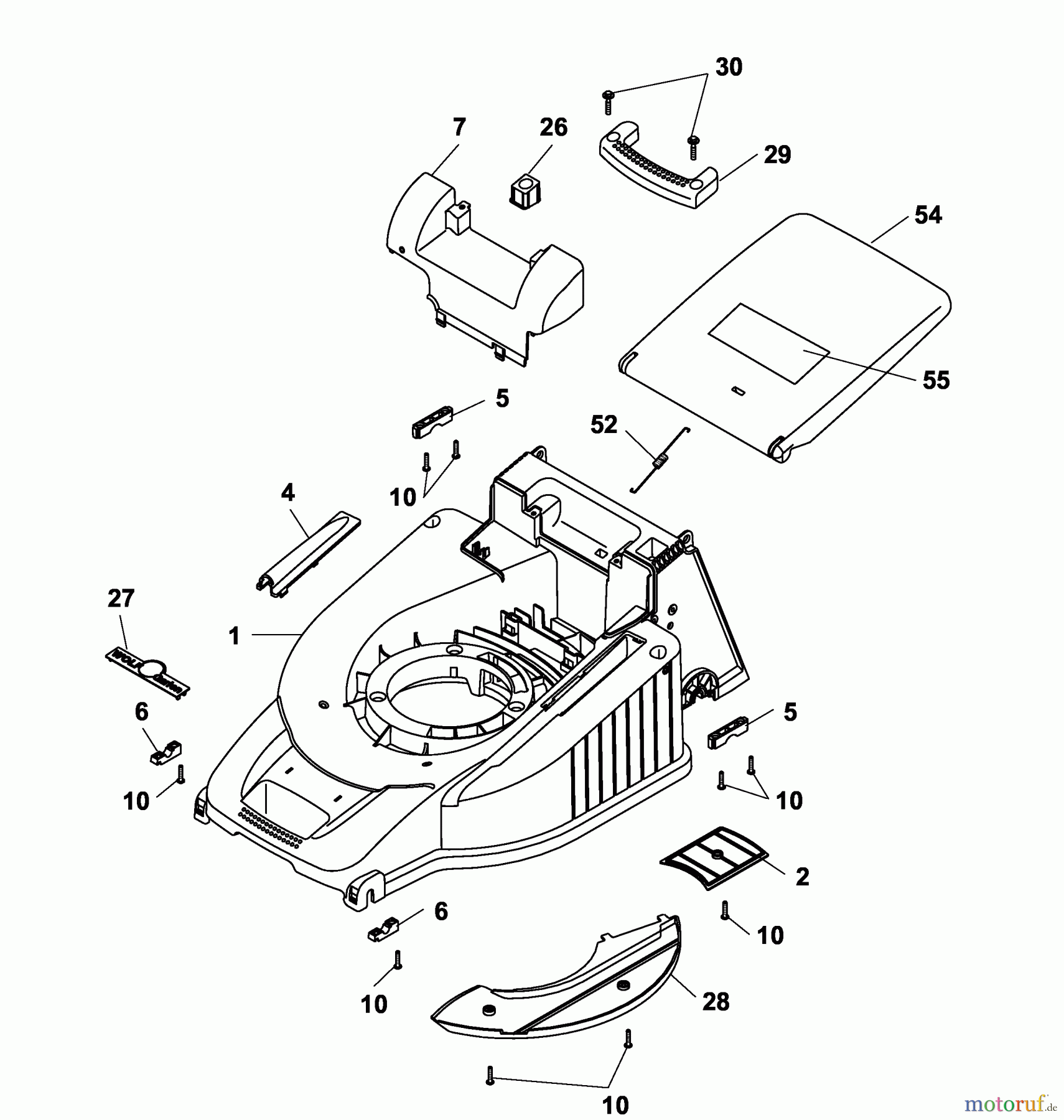  Wolf-Garten Electric mower Esprit 46 E 4620683 Series A  (2003) Deck housing