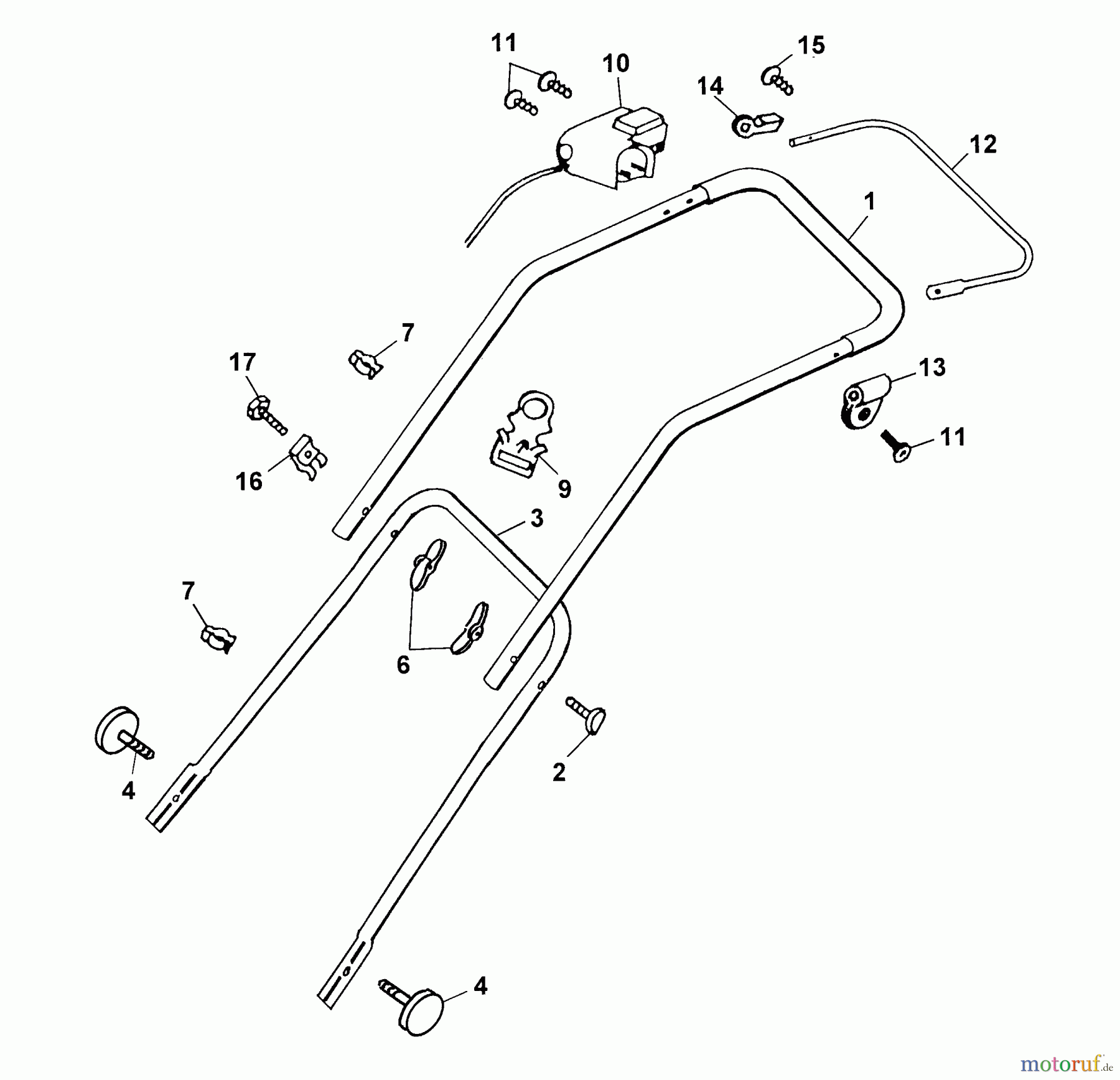  Wolf-Garten Electric mower Esprit 34 E 4914003 Series A  (2003) Handle