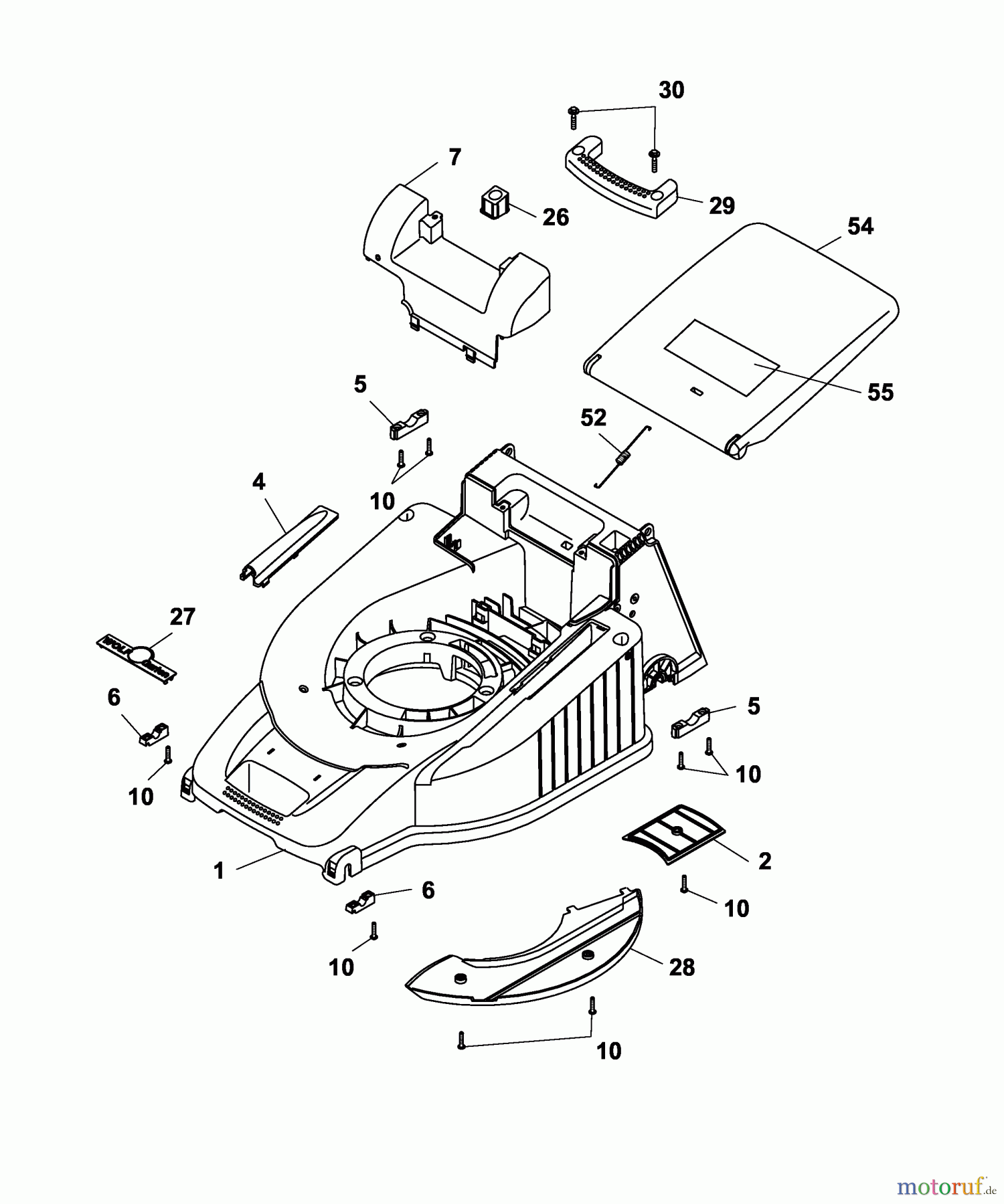  Wolf-Garten Petrol mower self propelled Esprit 46 BA 4605000 Series B-D  (2003) Deck housing