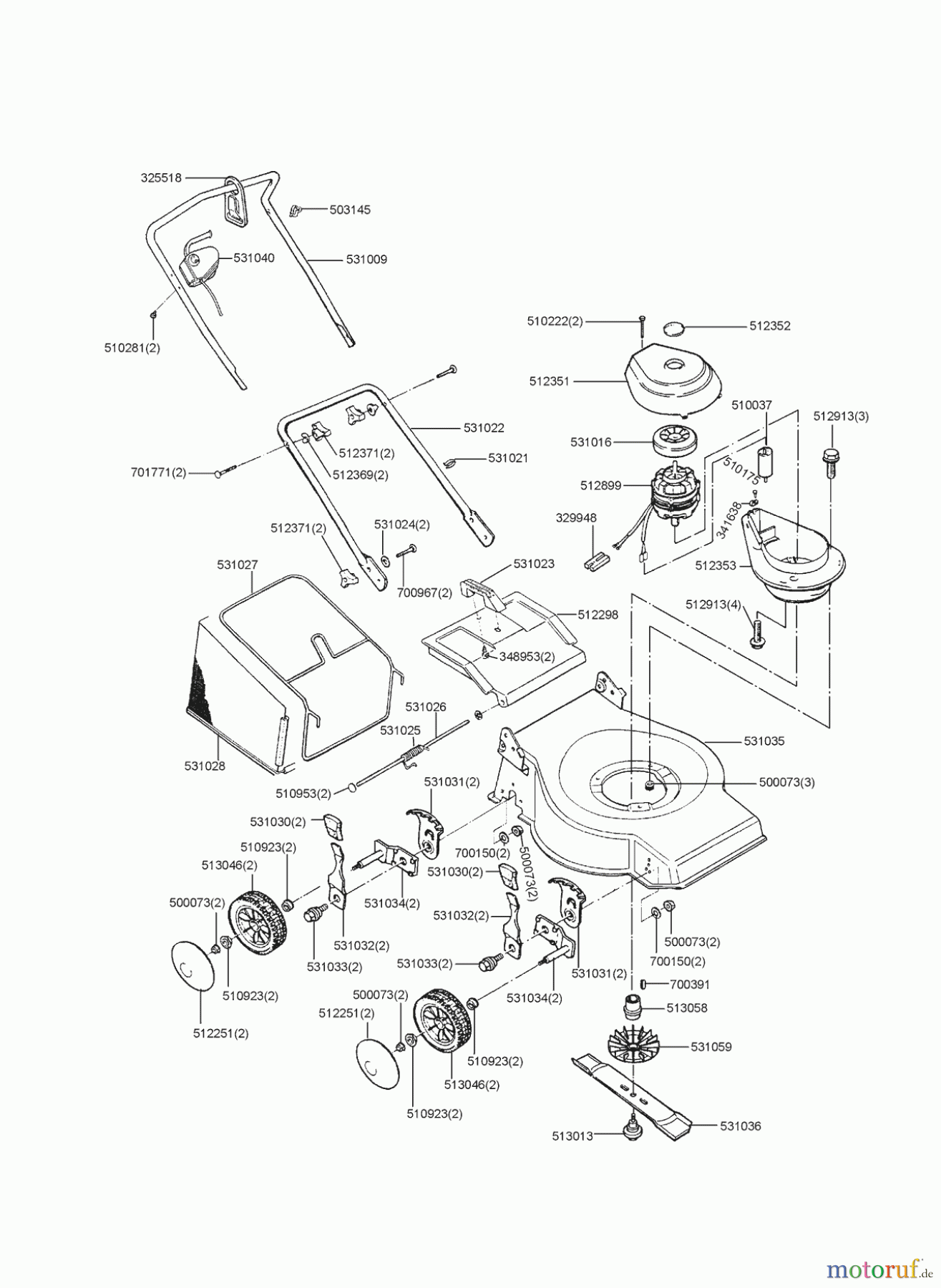  Orion Gartentechnik Elektrorasenmäher 460 E Seite 1