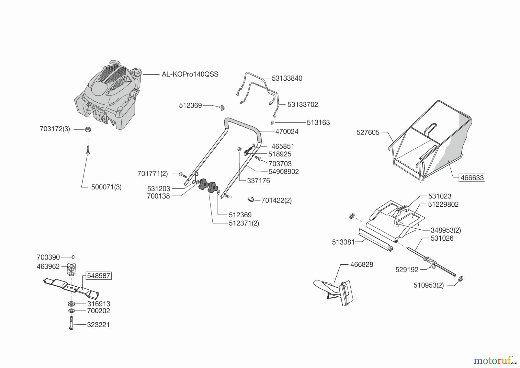  AL-KO Gartentechnik Benzinrasenmäher HW 47BR   vor 01/2013 Seite 1