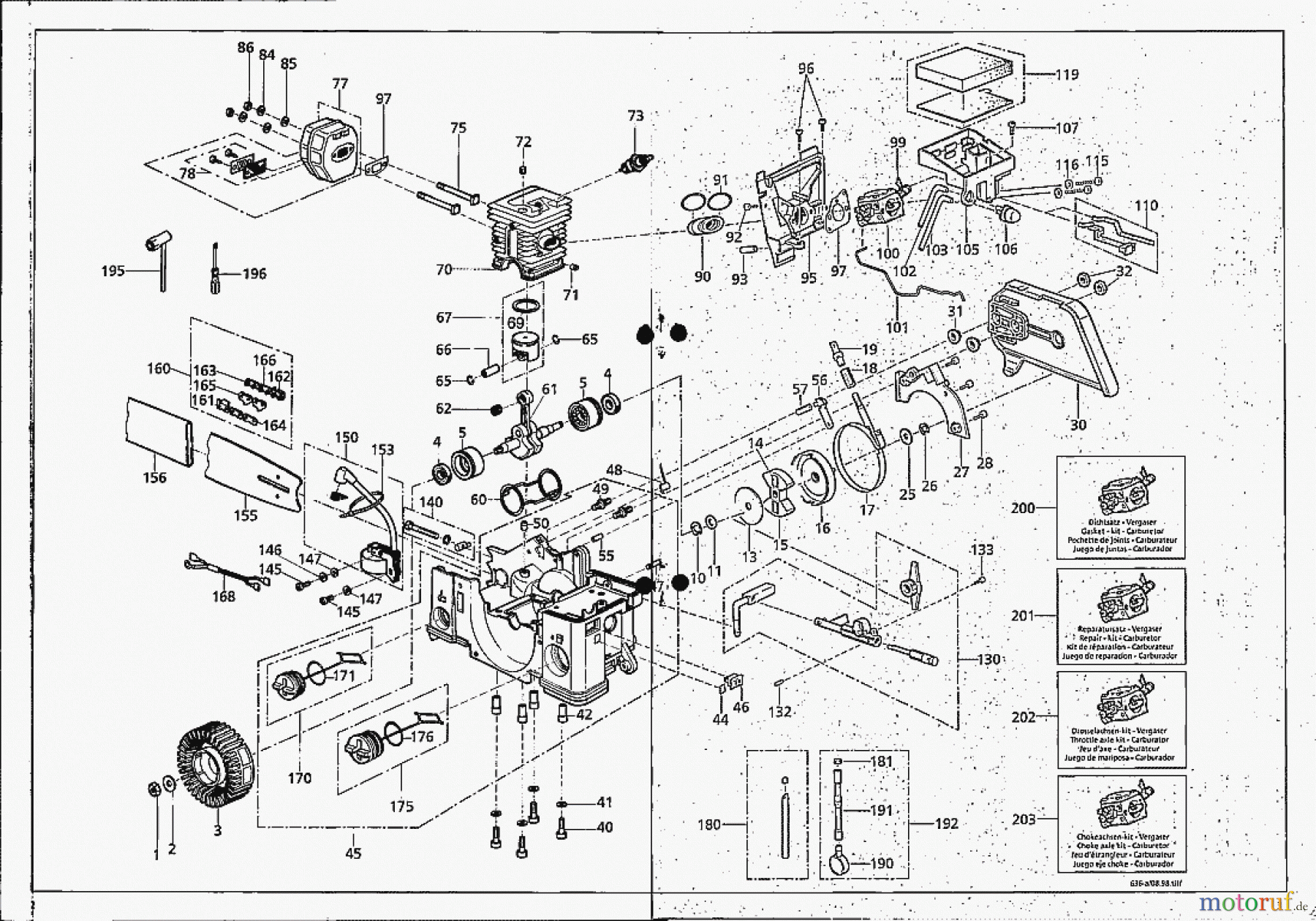  Solo by AL-KO Gartentechnik Kettensägen 636 / 636 Deko ET 111998 Druck 9 636 701 01/1998 [SN: ET 111998 Druck 9 636 701] - 02/2002 [SN: ET 022002 Druck 9 636 703] Seite 1