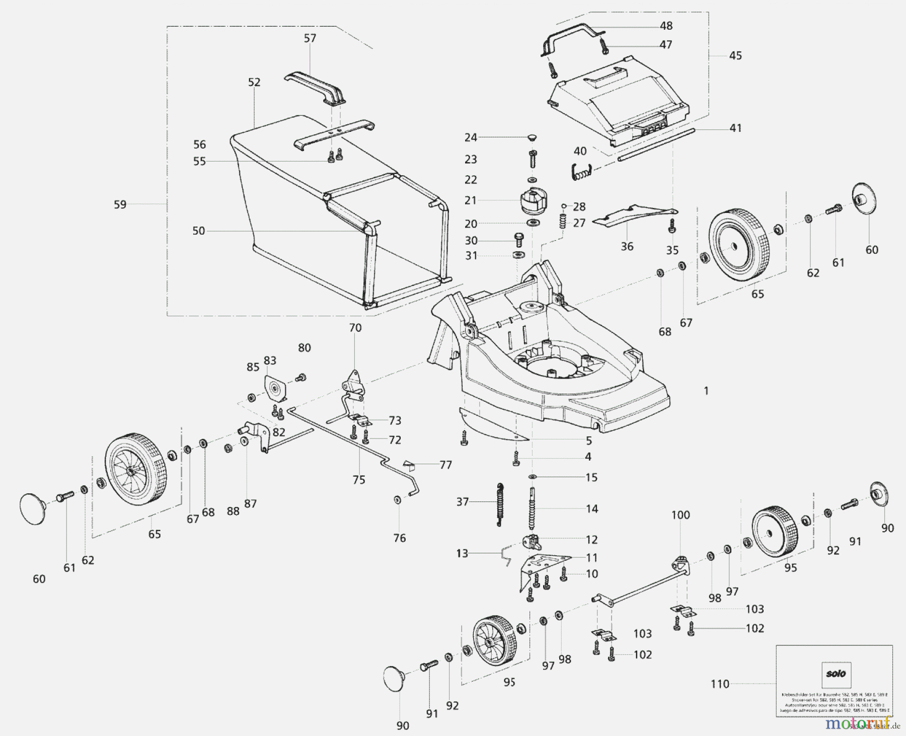  Solo by AL-KO Gartentechnik Elektrorasenmäher Primo 583 ET 071998  Druck 9 583 706 07/1998 [SN: ET 071998  Druck 9 583 706] - 04/1999 [SN: ET 041999  Druck 9 583 707] Seite 1