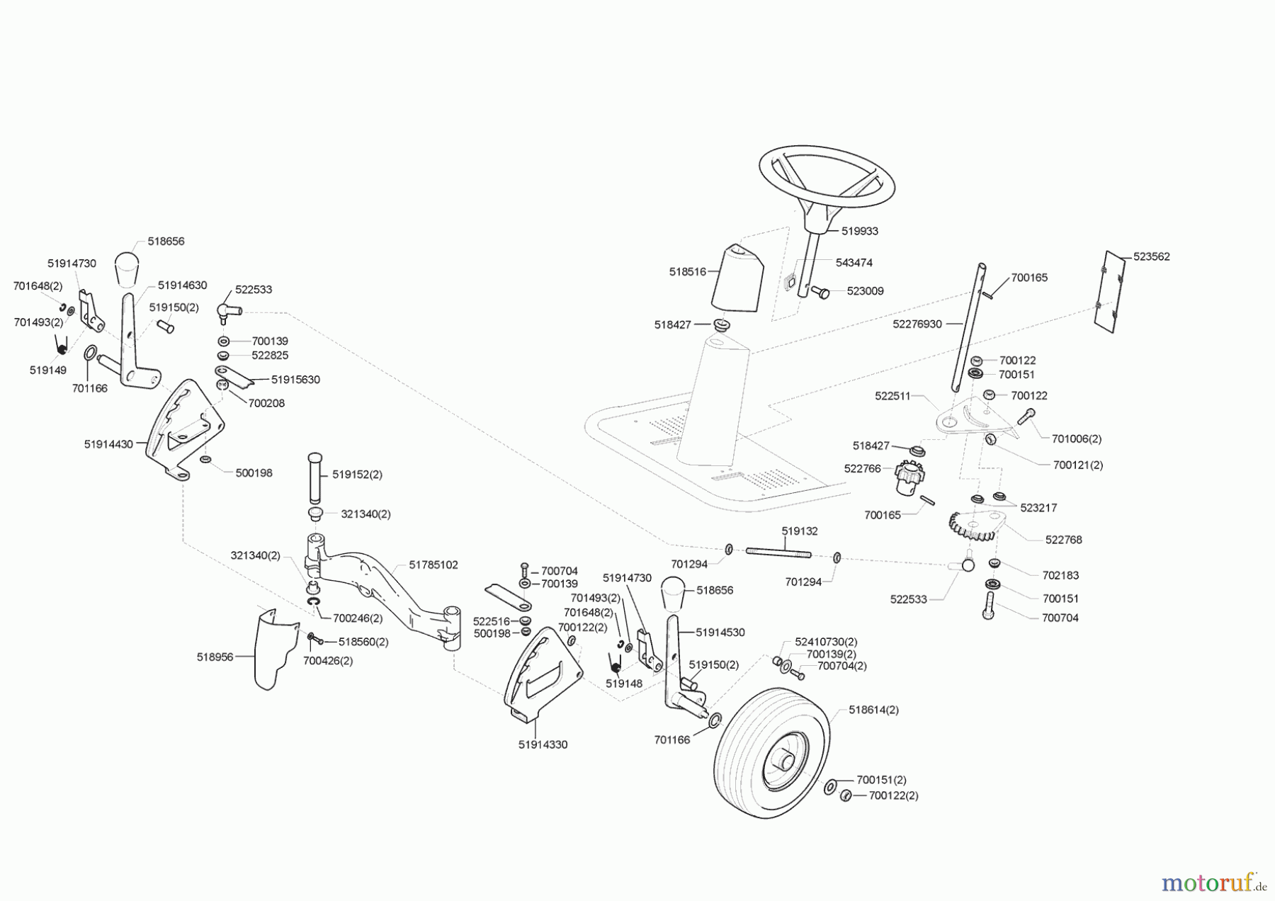  Master Gartentechnik Aufsitzmäher Rider 9-55 11/1998 - 08/1999 Seite 2