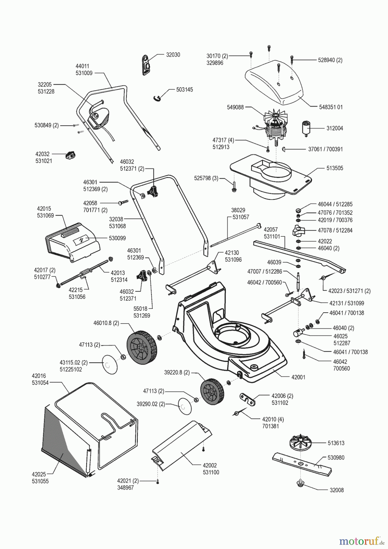  AL-KO Gartentechnik Elektrorasenmäher NL 420 PLE 04/1999 - 05/2001 Seite 1