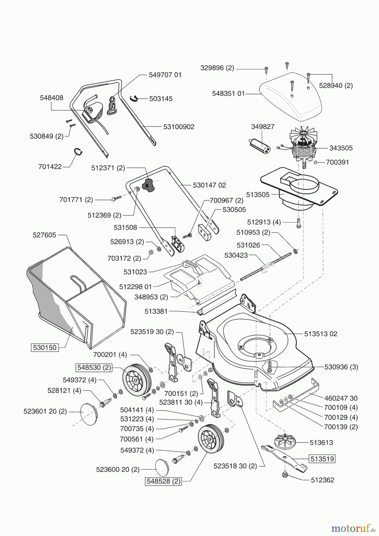  Powerline Gartentechnik Elektrorasenmäher 4000 E 01/2004 - 11/2004 Seite 1