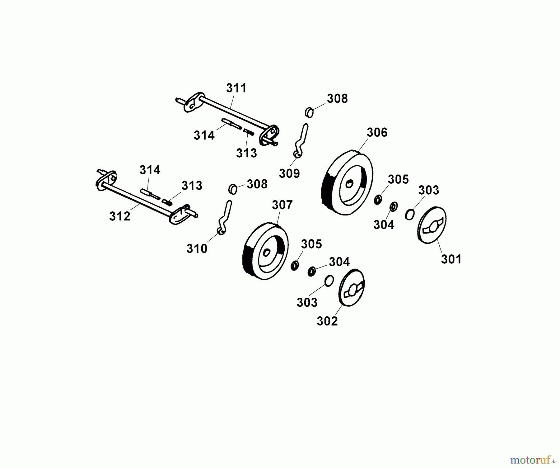  Wolf-Garten Electric mower HBM 32 E 4912885 Series A  (2002) Wheels, Cutting hight adjustment