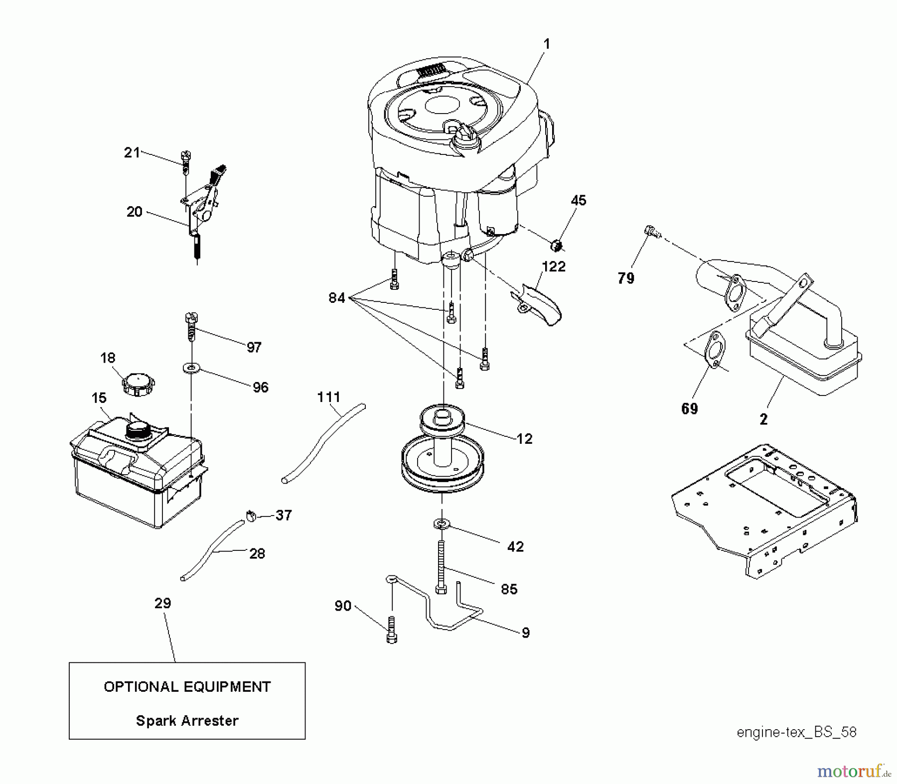  Husqvarna Rasen und Garten Traktoren SRD17530 (280020) - Husqvarna Lawn Tractor (2010-12 & After) ENGINE