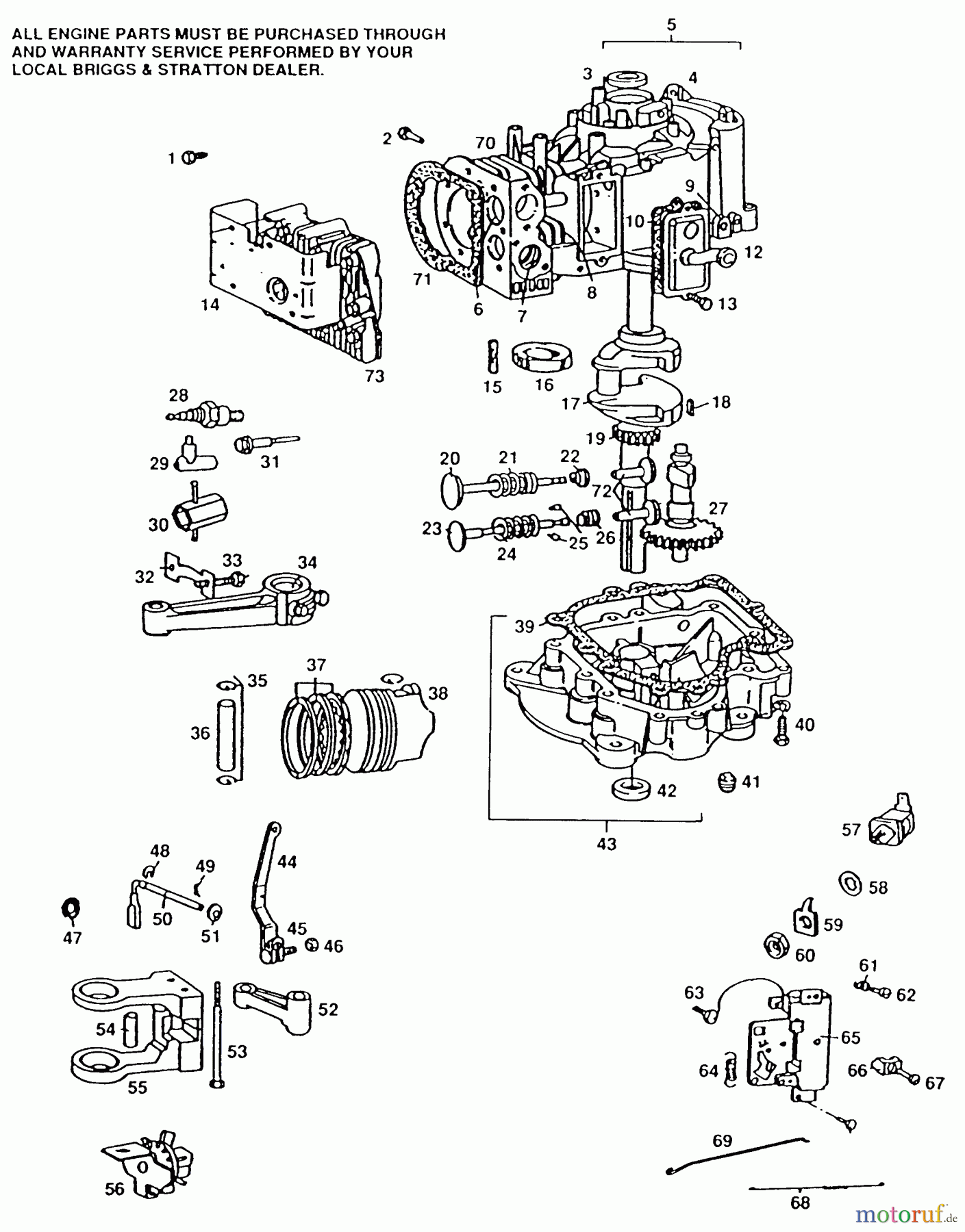  Husqvarna Rasen und Garten Traktoren YT 120 (954000061) - Husqvarna Yard Tractor (1990-01 & After) Engine B&S Model 281707, Type 0412-01 (Part 1)