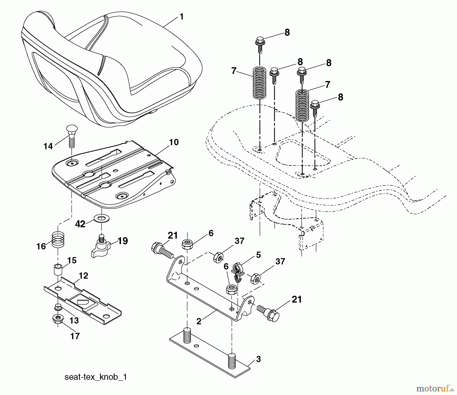  Husqvarna Rasen und Garten Traktoren YT 16542 (96043002406) - Husqvarna Yard Tractor (2009-04 & After) Seat Assembly